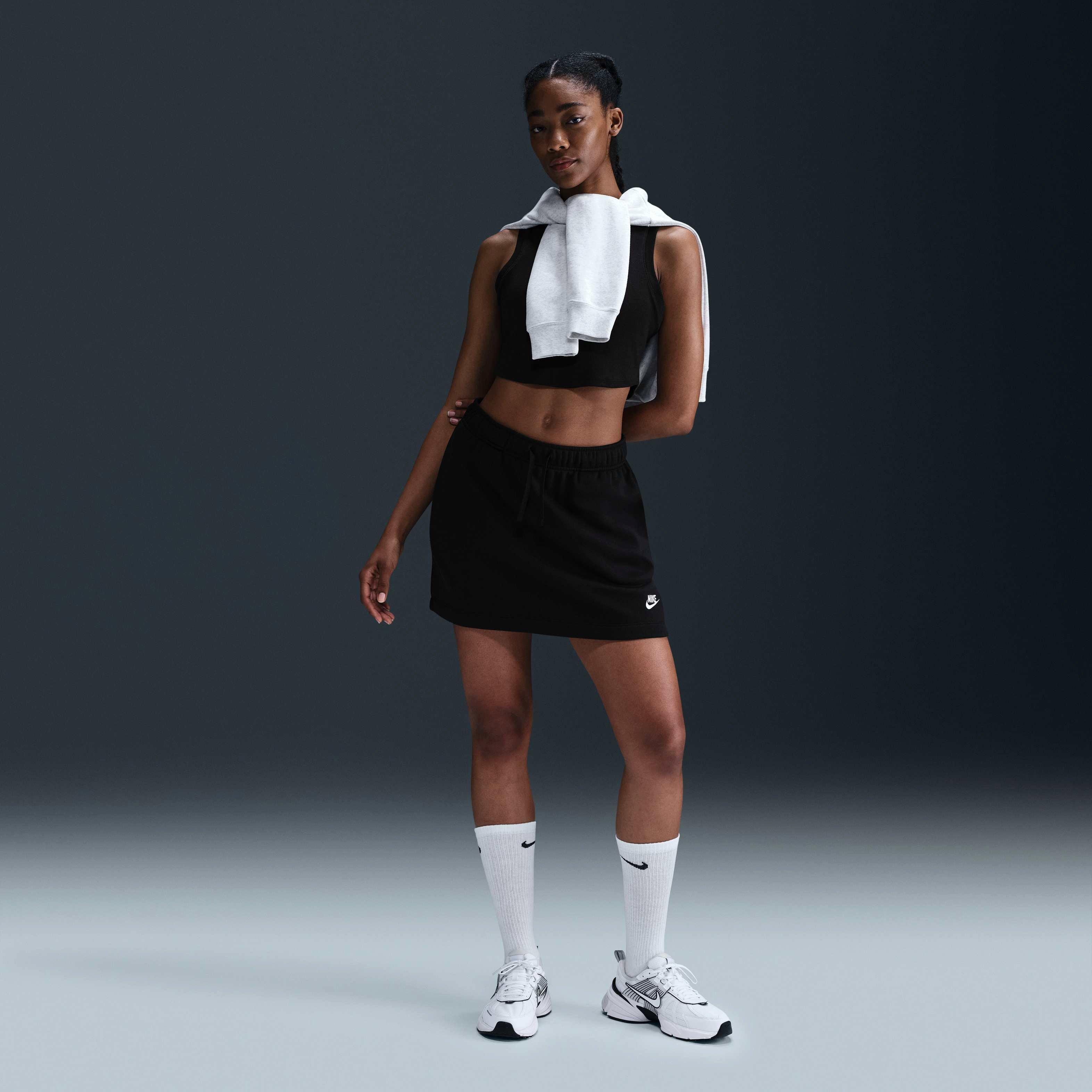 Nike Sportswear Club Fleece Women's Black Mid-Rise Skirt