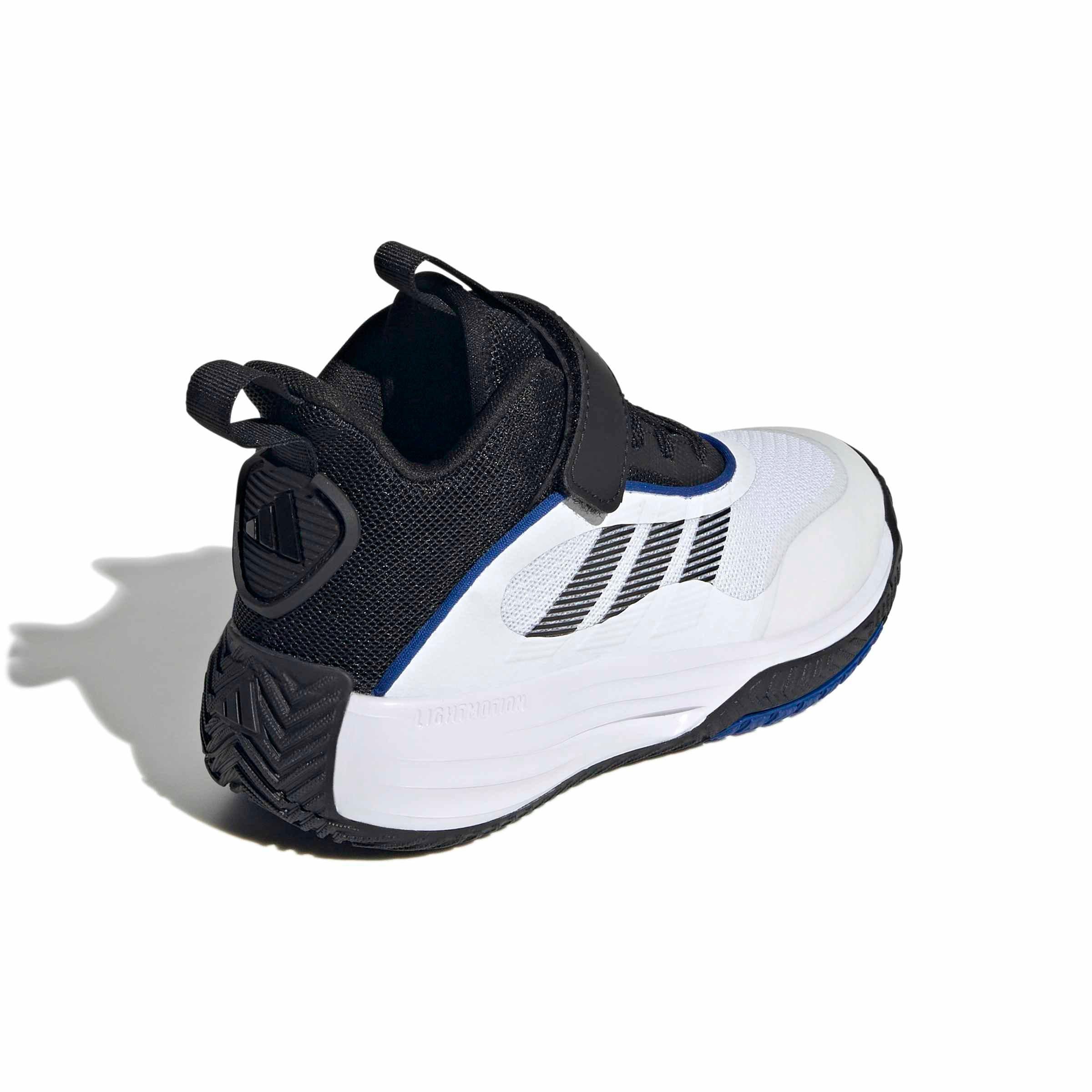 adidas Ownthegame 3.0 "Ftwr White/Core Black/Core Black" Preschool Boys' Basketball Shoe - WHITE/BLACK/BLACK Thumbnail View 4