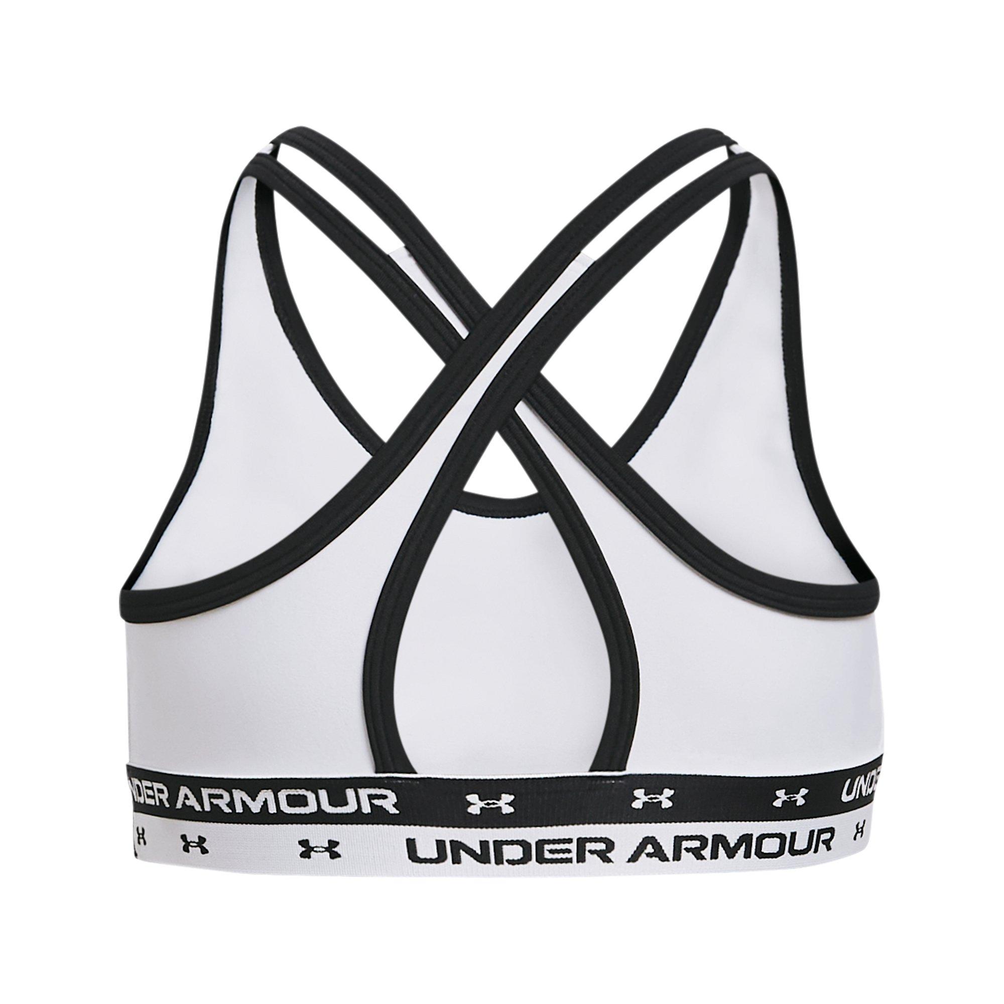 Buy Under Armour Crossback Solid Sports Bras Girls Black, White