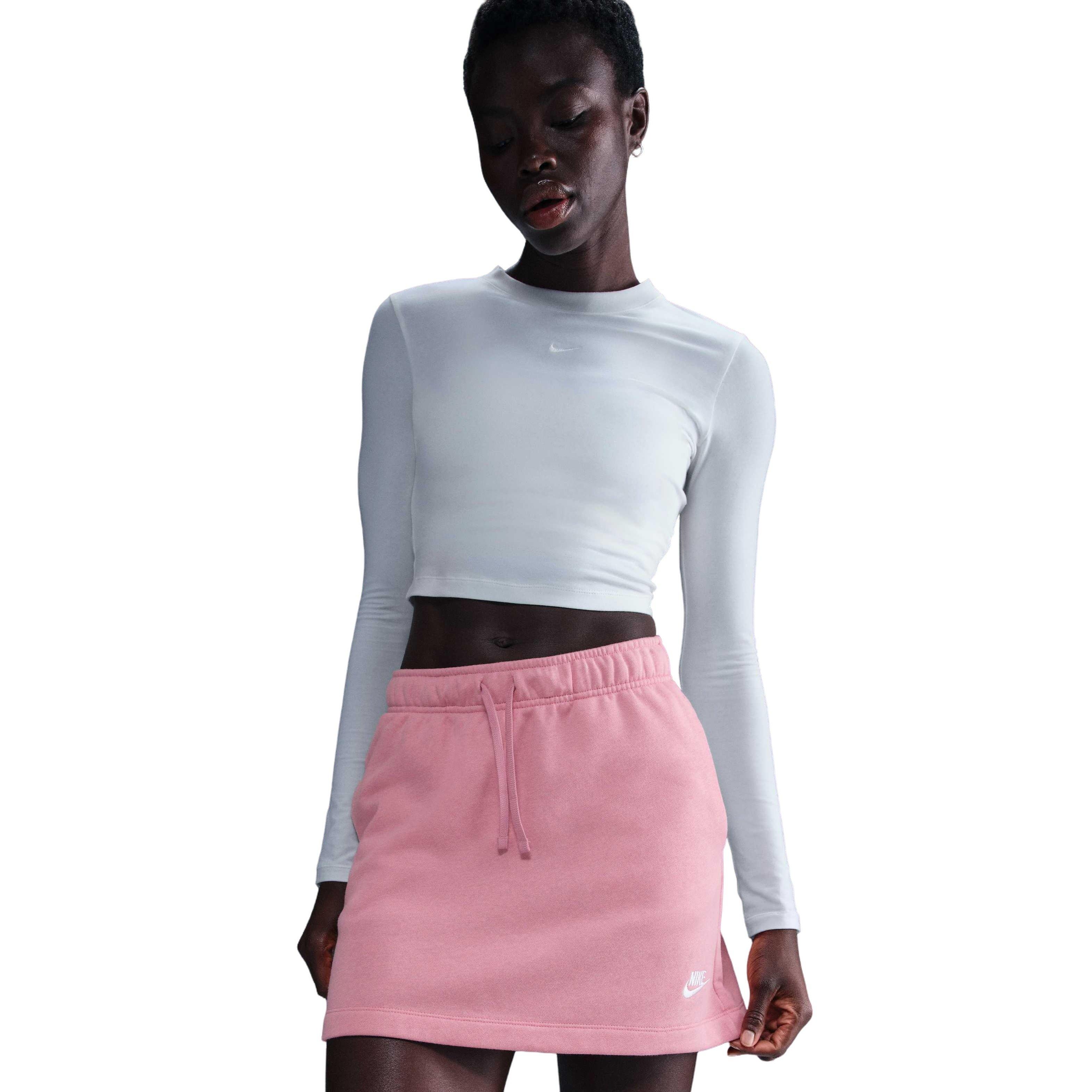 Nike Women's Sportswear Club Fleece Mid-Rise Skirt-Pink - PINK Thumbnail View 1