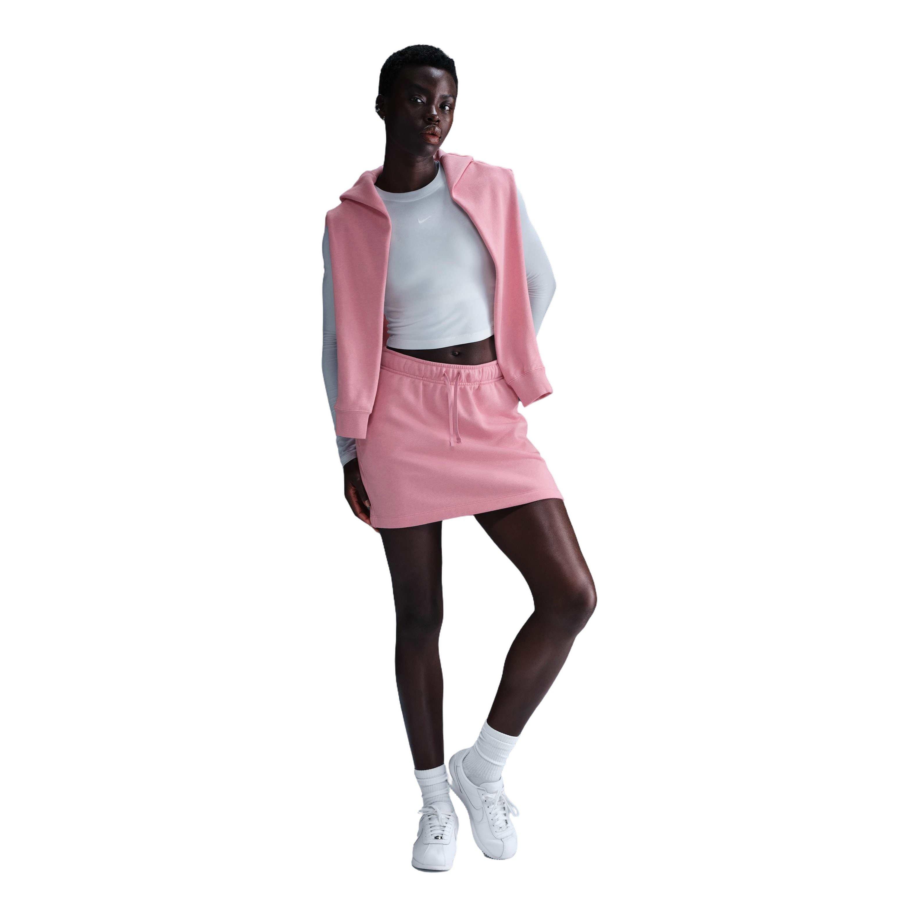 Nike Women's Sportswear Club Fleece Mid-Rise Skirt-Pink - PINK Thumbnail View 3