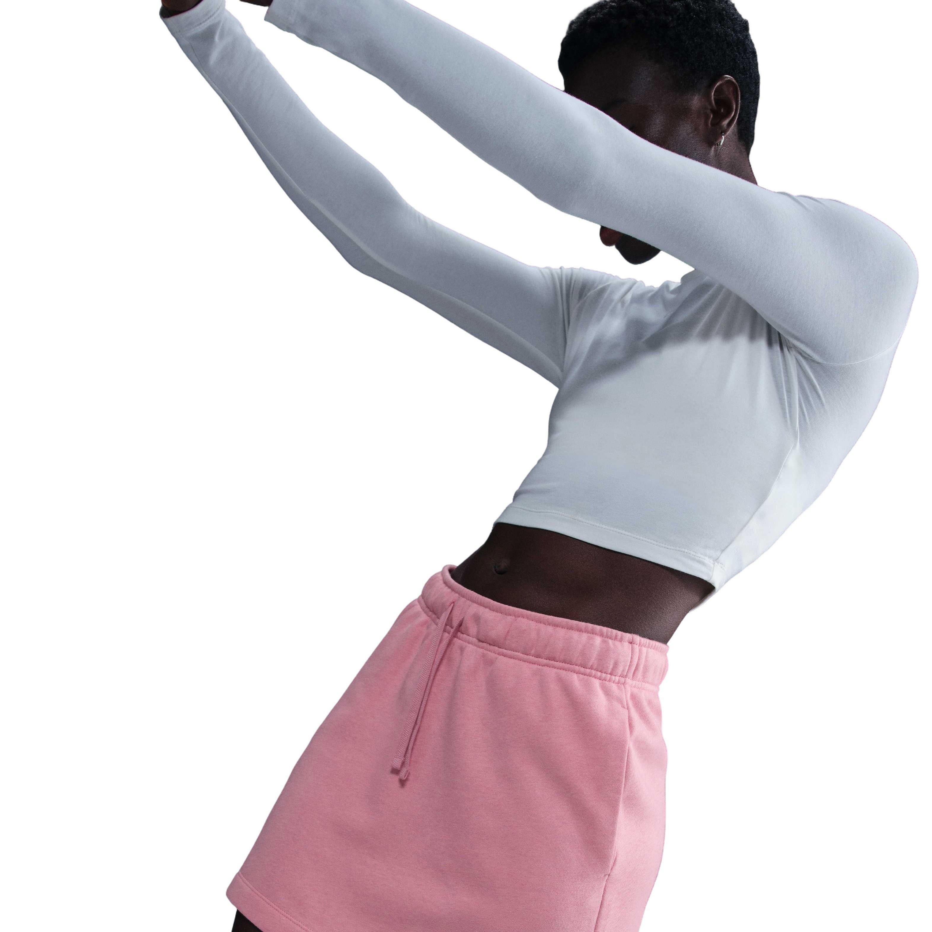 Nike Women's Sportswear Club Fleece Mid-Rise Skirt-Pink - PINK Thumbnail View 5
