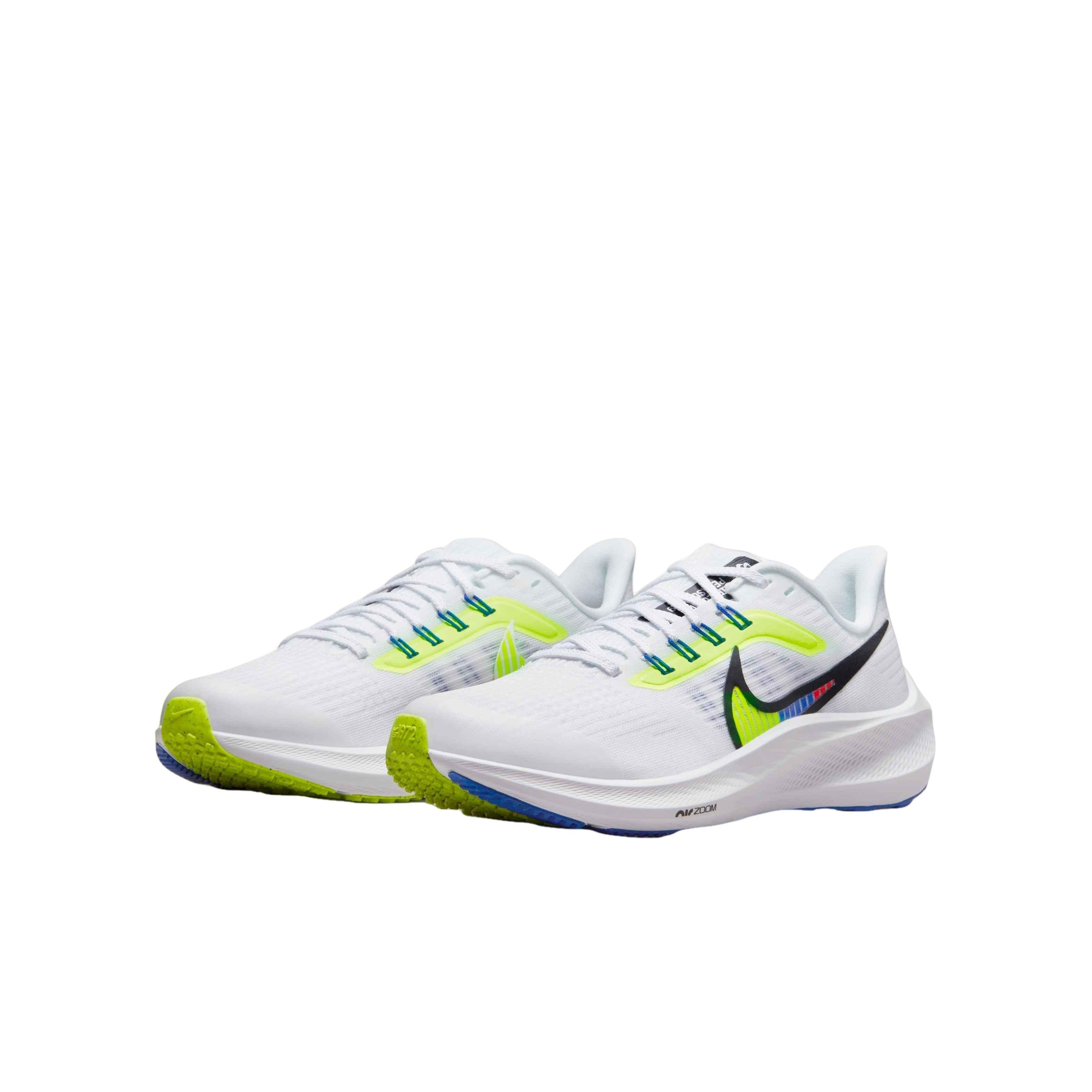 Nike Pegasus 39 "White/Black/Volt/Racer Blue" Grade School Running Shoe