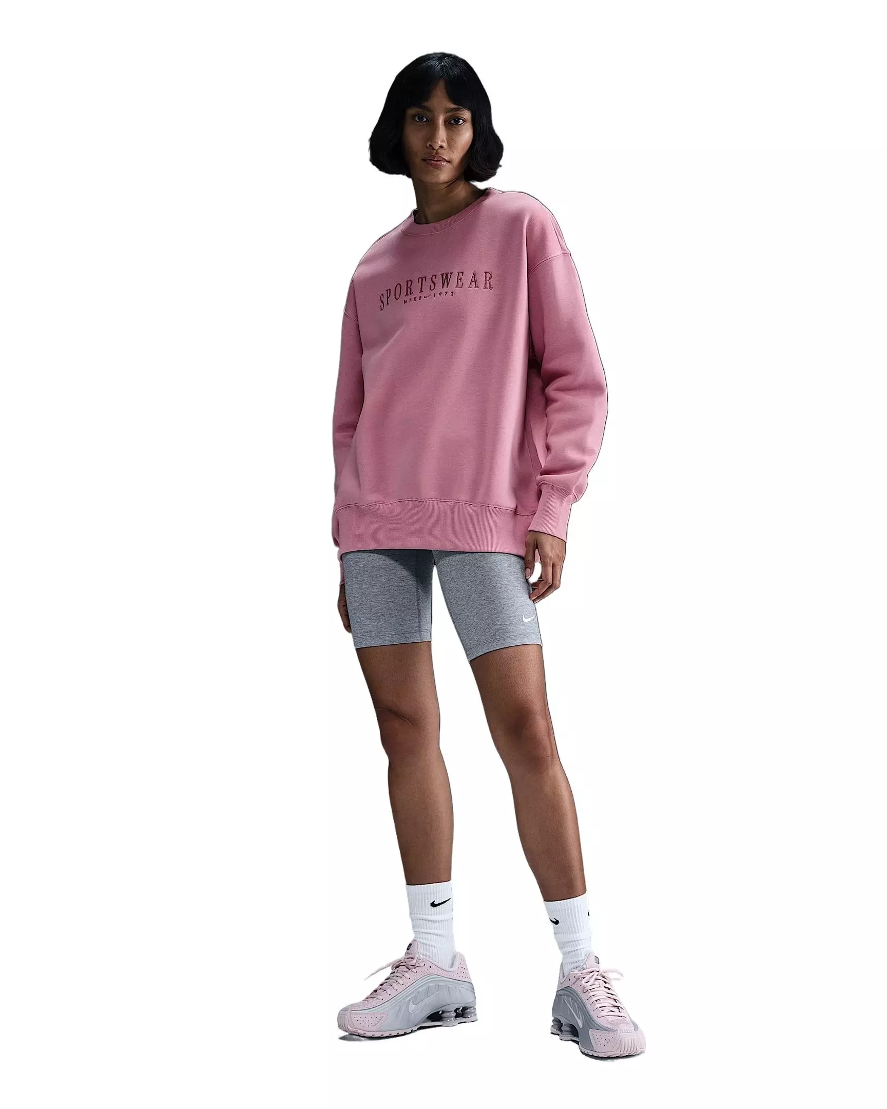 Nike Women's Sportswear Phoenix Fleece Oversized Crewneck Sweatshirt - Pink - PINK