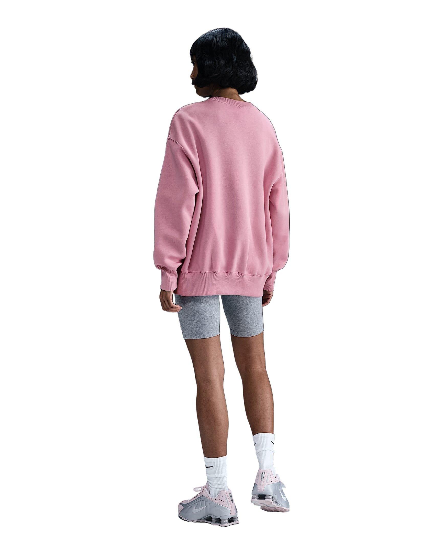 Nike Women's Sportswear Phoenix Fleece Oversized Crewneck Sweatshirt - Pink - PINK Thumbnail View 5