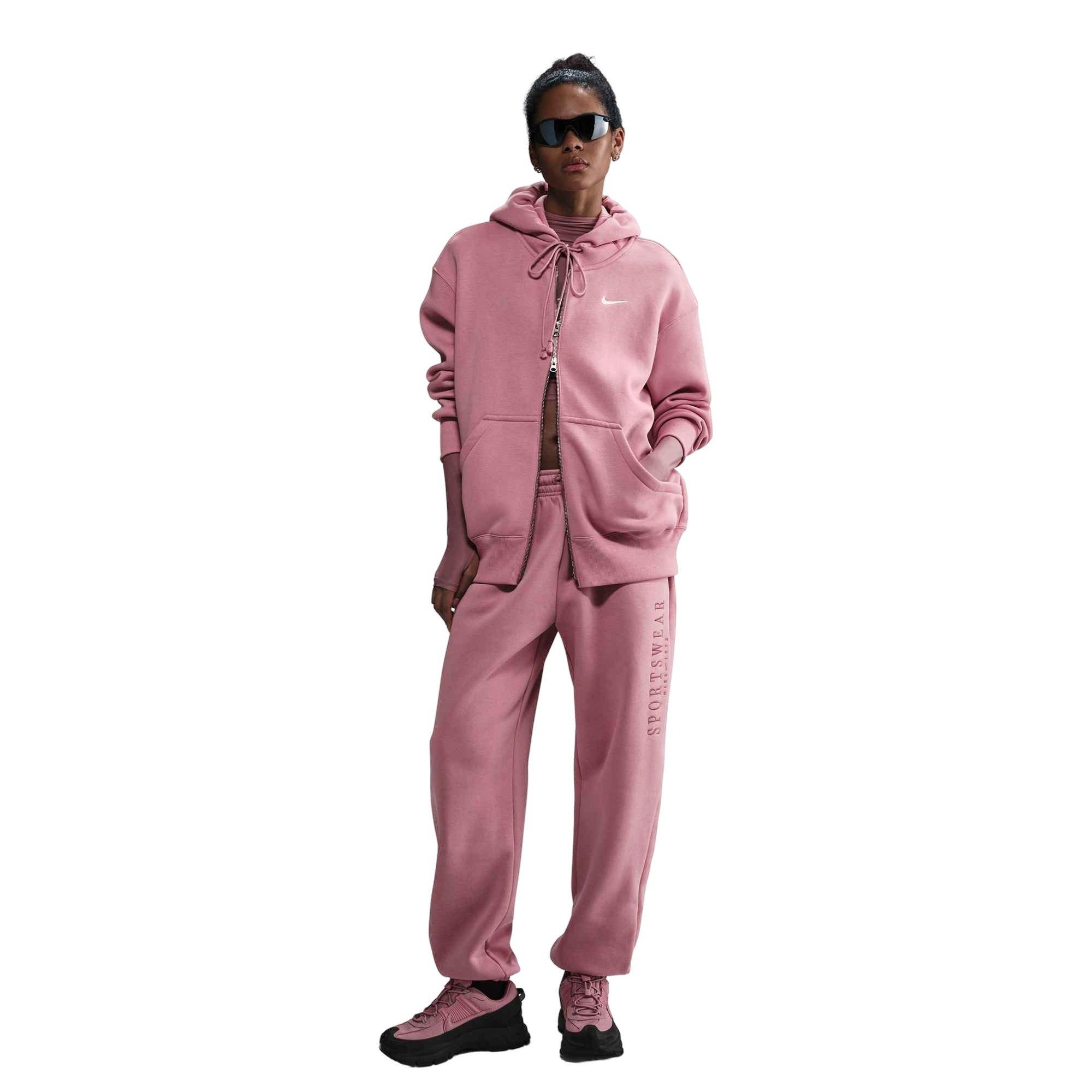 Nike Women's Sportswear Phoenix Fleece High-Waisted Oversized Sweatpants - Pink - PINK Thumbnail View 4