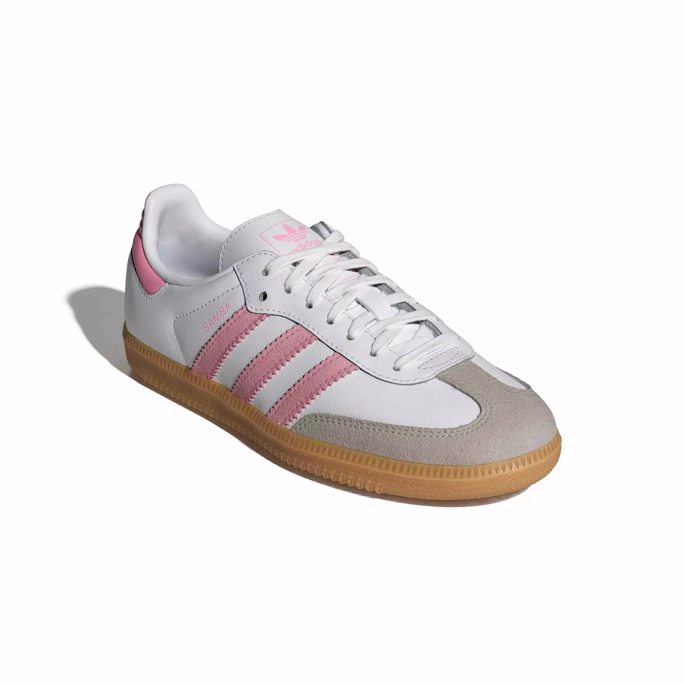 adidas Originals Samba OG "Ftwr White/Light Pink/Gum 3" Grade School Girls' Shoe - WHITE/LT PINK/GUM