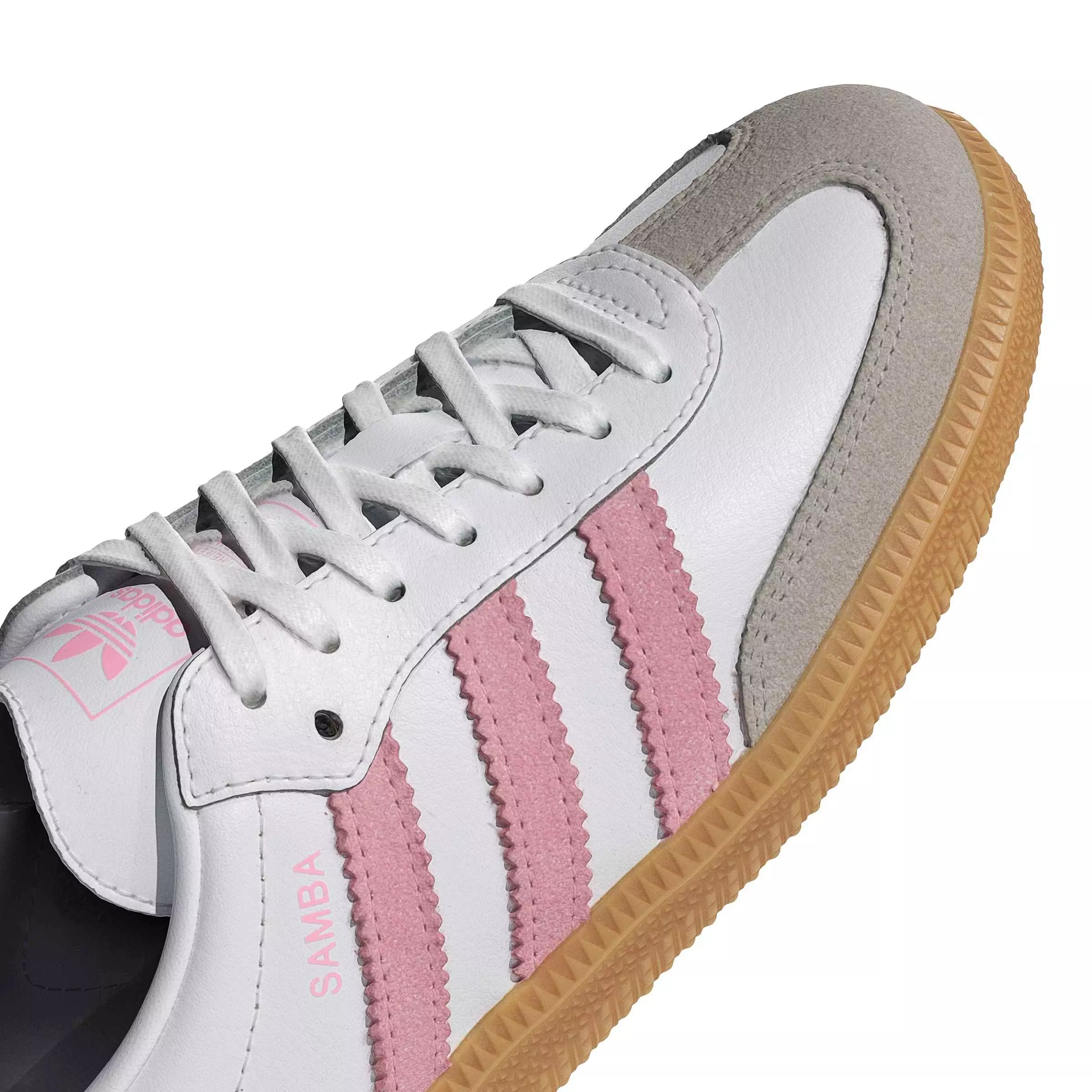 adidas Originals Samba OG "Ftwr White/Light Pink/Gum 3" Grade School Girls' Shoe - WHITE/LT PINK/GUM