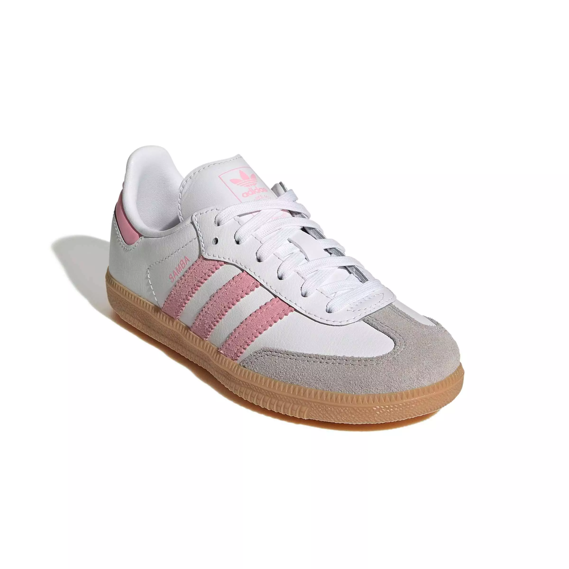adidas Originals Samba OG "Ftwr White/Light Pink/Gum 3" Preschool Girls' Shoe - WHITE/LT PINK/GUM