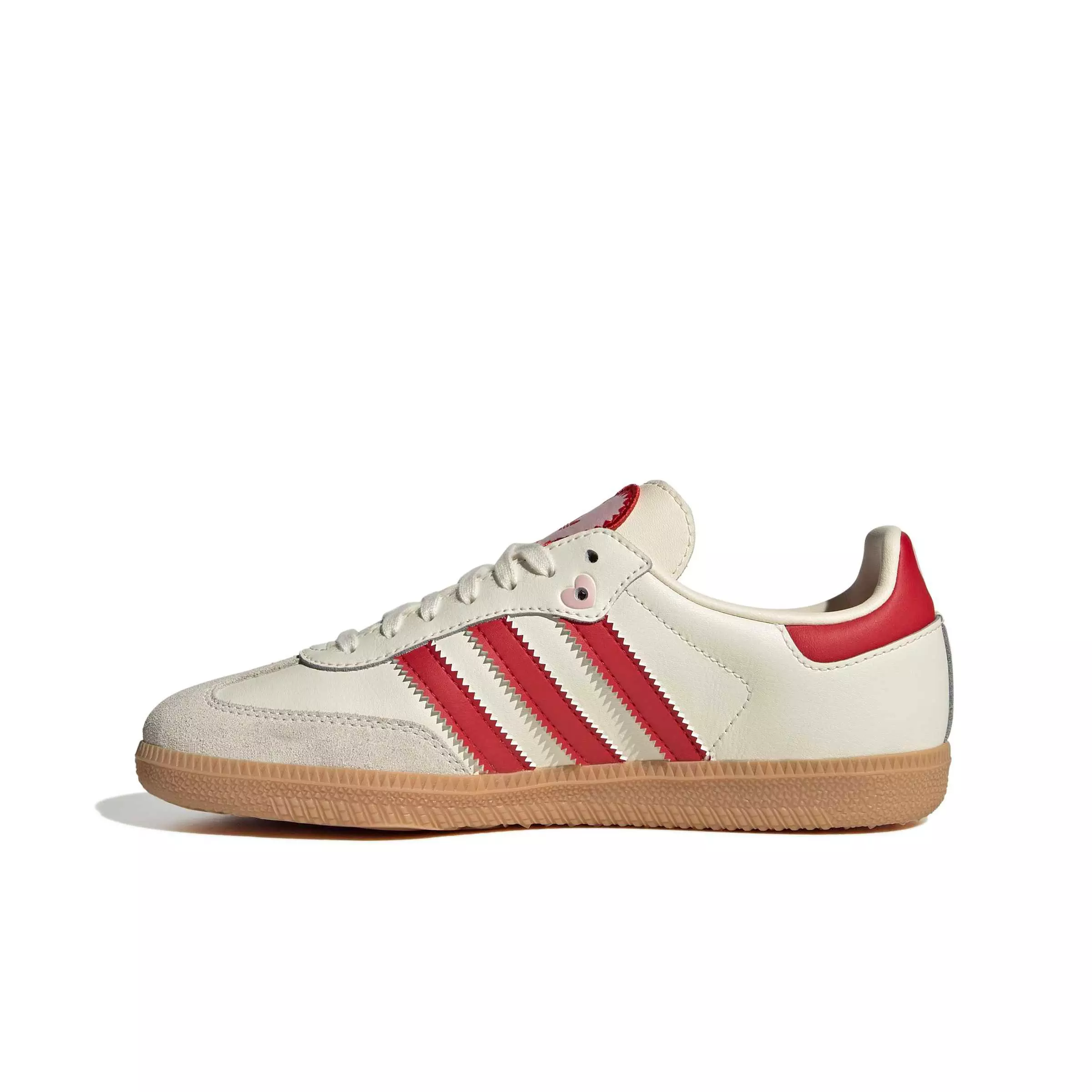 adidas Originals Samba OG "Cream White/Better Scarlet/Gum 3" Grade School Girls' Shoe - CREAM/SCARLET/GUM