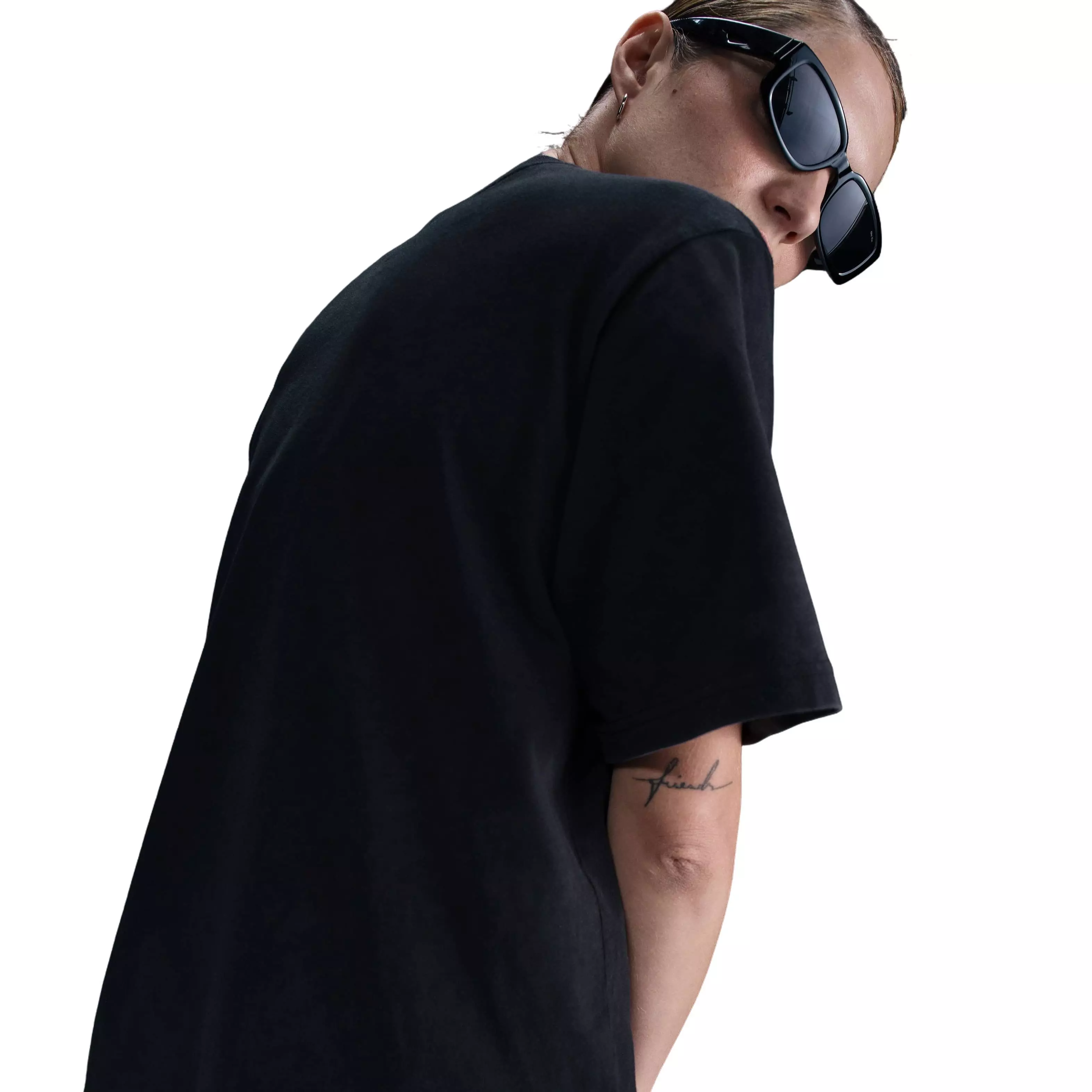 Nike Women's Sportswear Short-Sleeve Run Photo Graphic T-Shirt -Black - BLACK