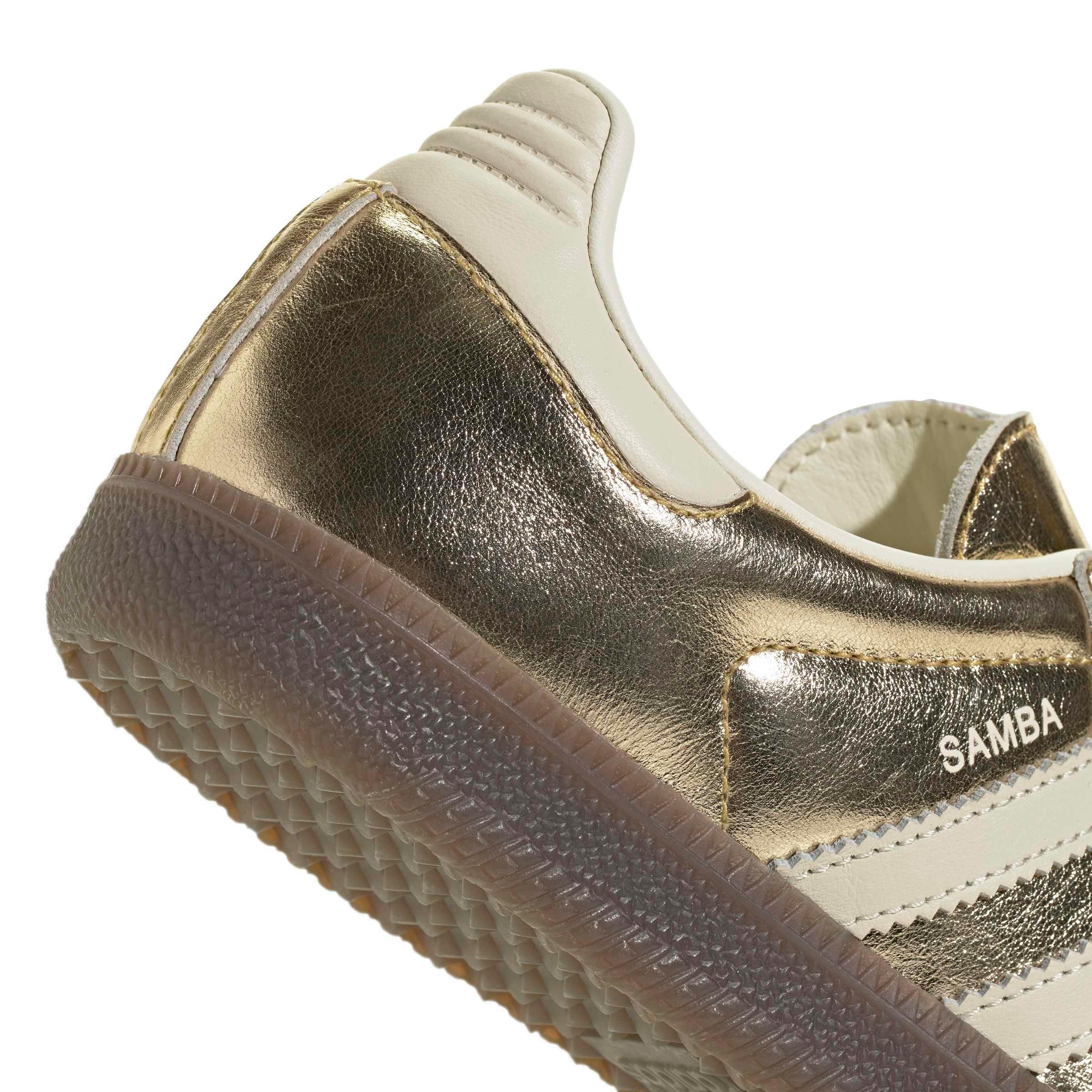adidas Originals Samba OG "Gold Metallic/Off White/Gum 5" Women's Shoe - GOLD/OFF WHITE/GUM