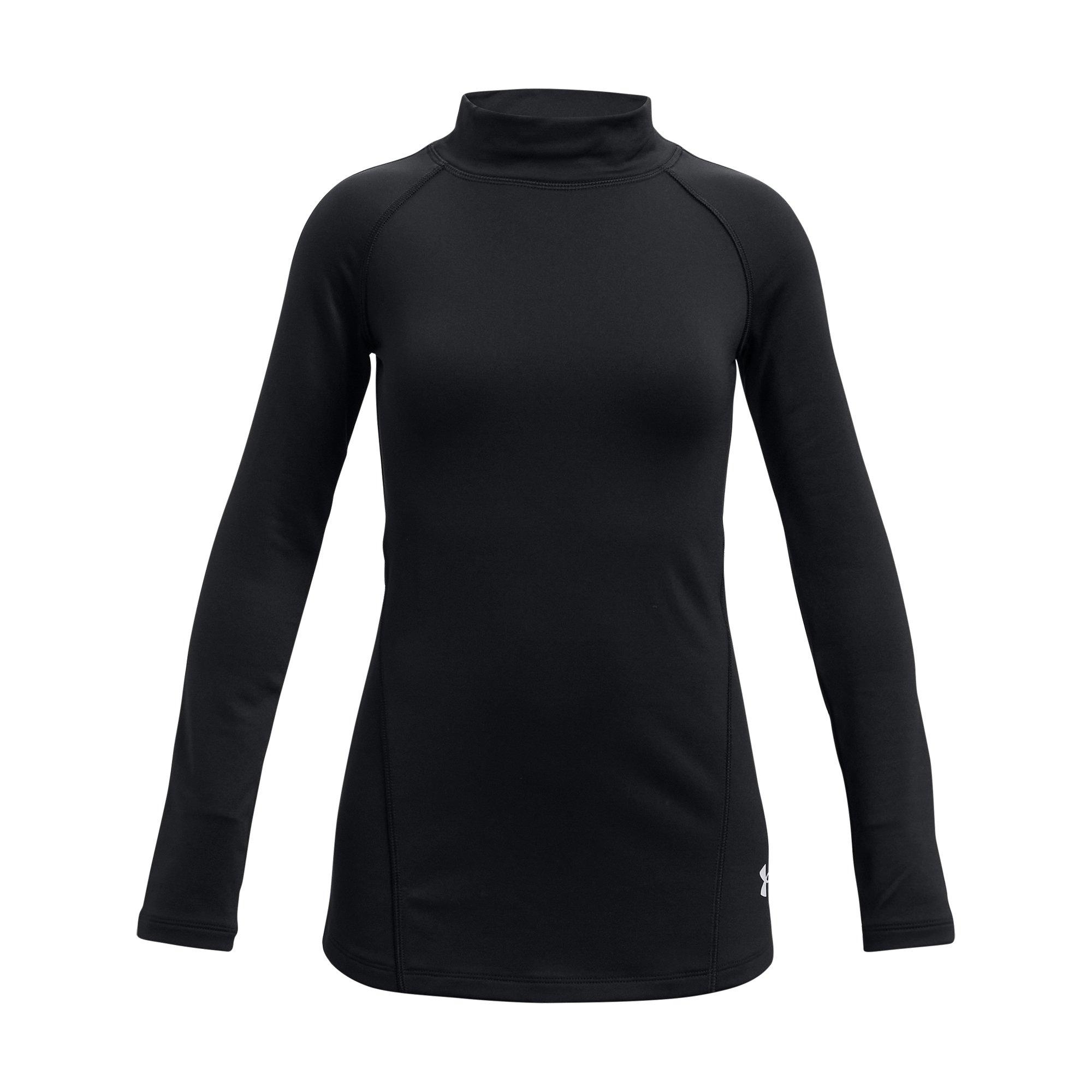 Under Armour ColdGear® Cozy Big Girls' Black/White Long Sleeve Mock