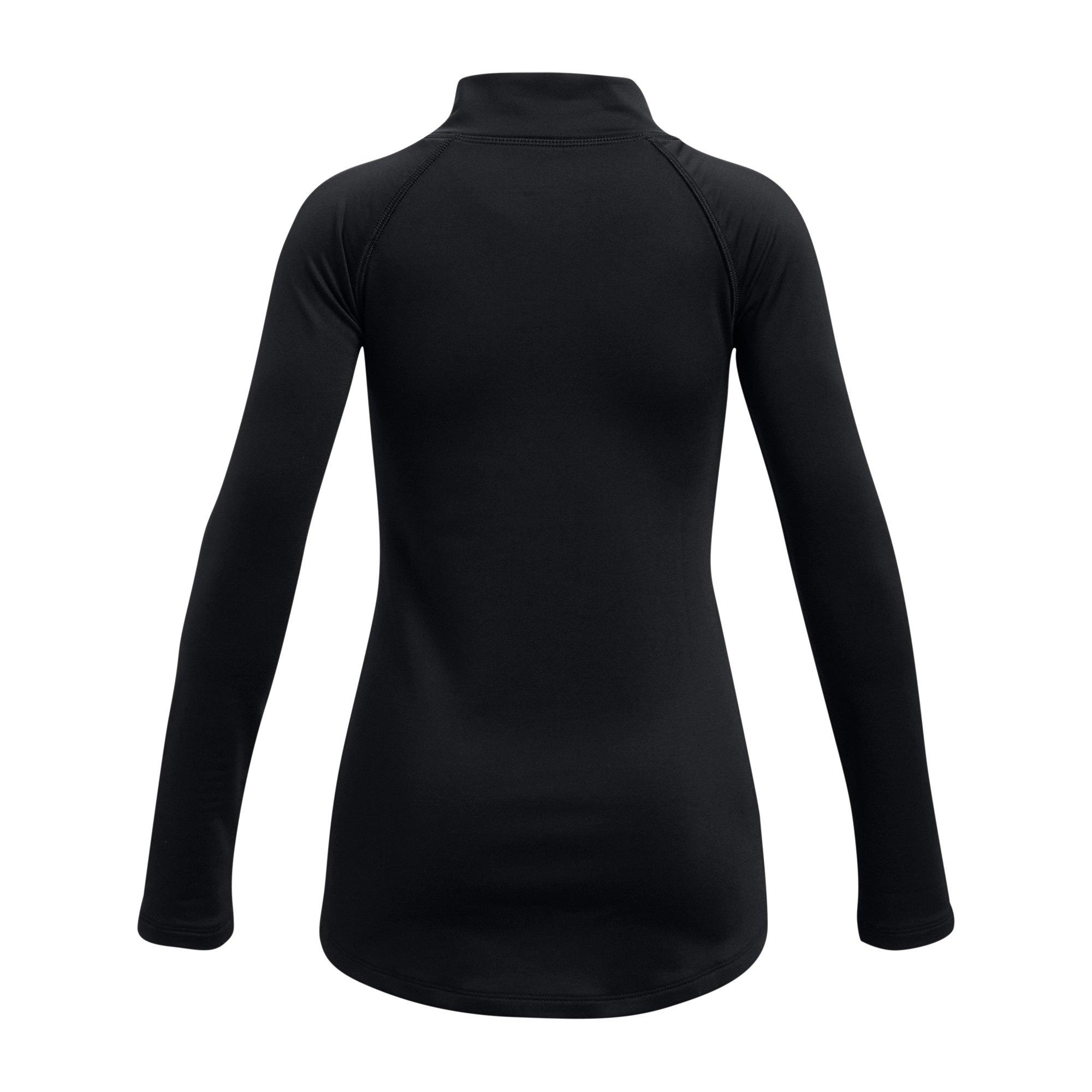Under Armour ColdGear® Cozy Big Girls' Black/White Long Sleeve Mock