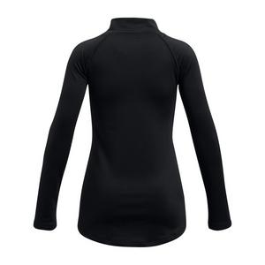 Under Armour Girls' Black/White ColdGear® Cozy Long Sleeve Mock