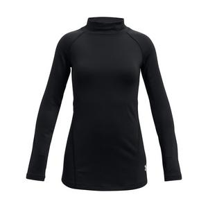 Under Armour Girls' Black/White ColdGear® Cozy Long Sleeve Mock
