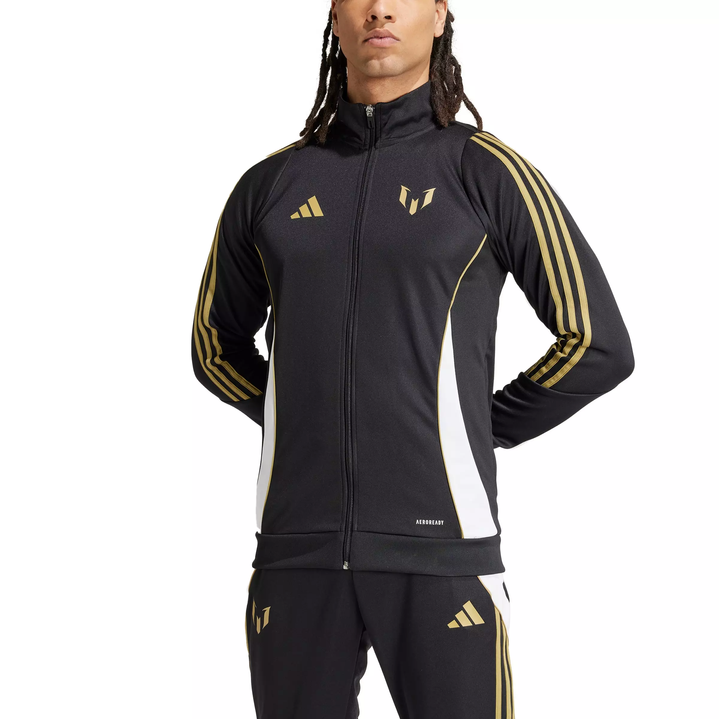 adidas Men's Messi Tracksuit Jacket - Black - BLACK
