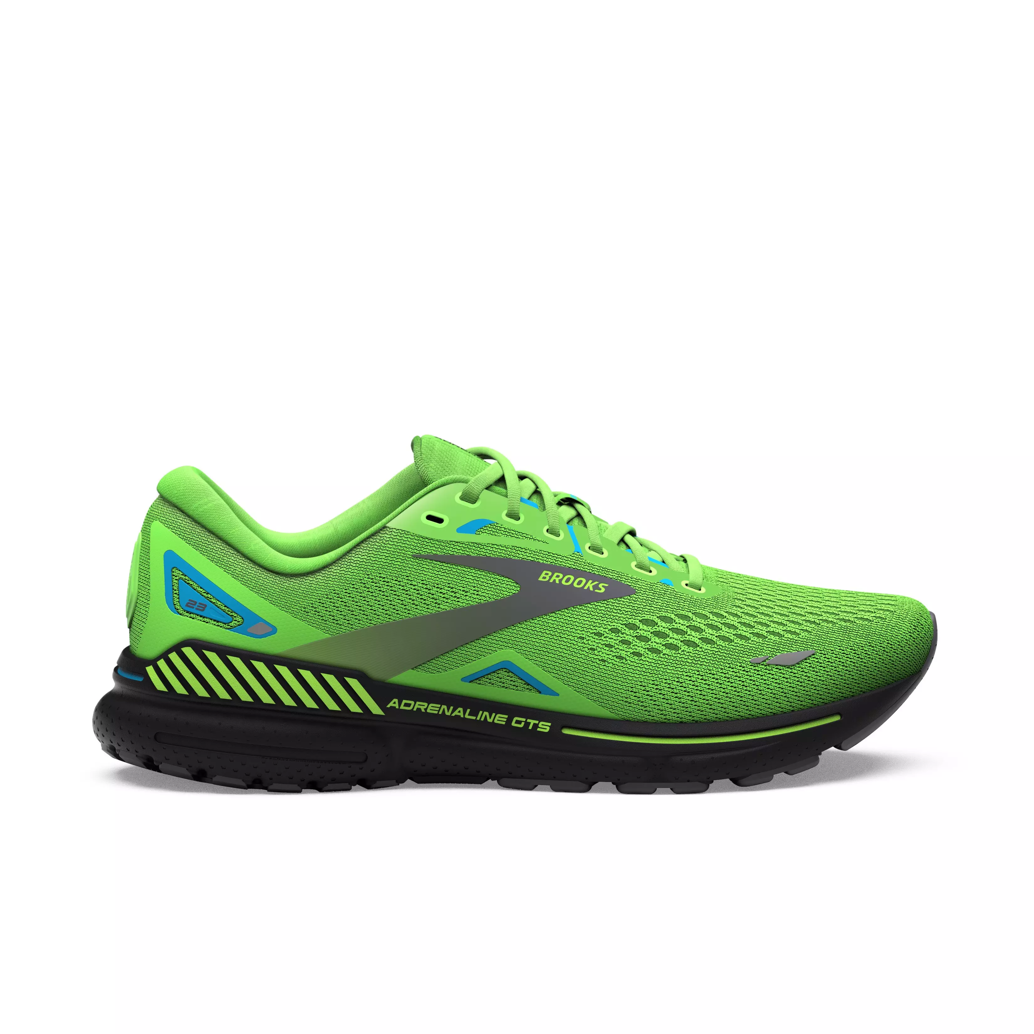Brooks Adrenaline GTS 23 "Green Gecko/Grey/Atomic Blue" Men's Running Shoe - GREEN/GREY/BLUE