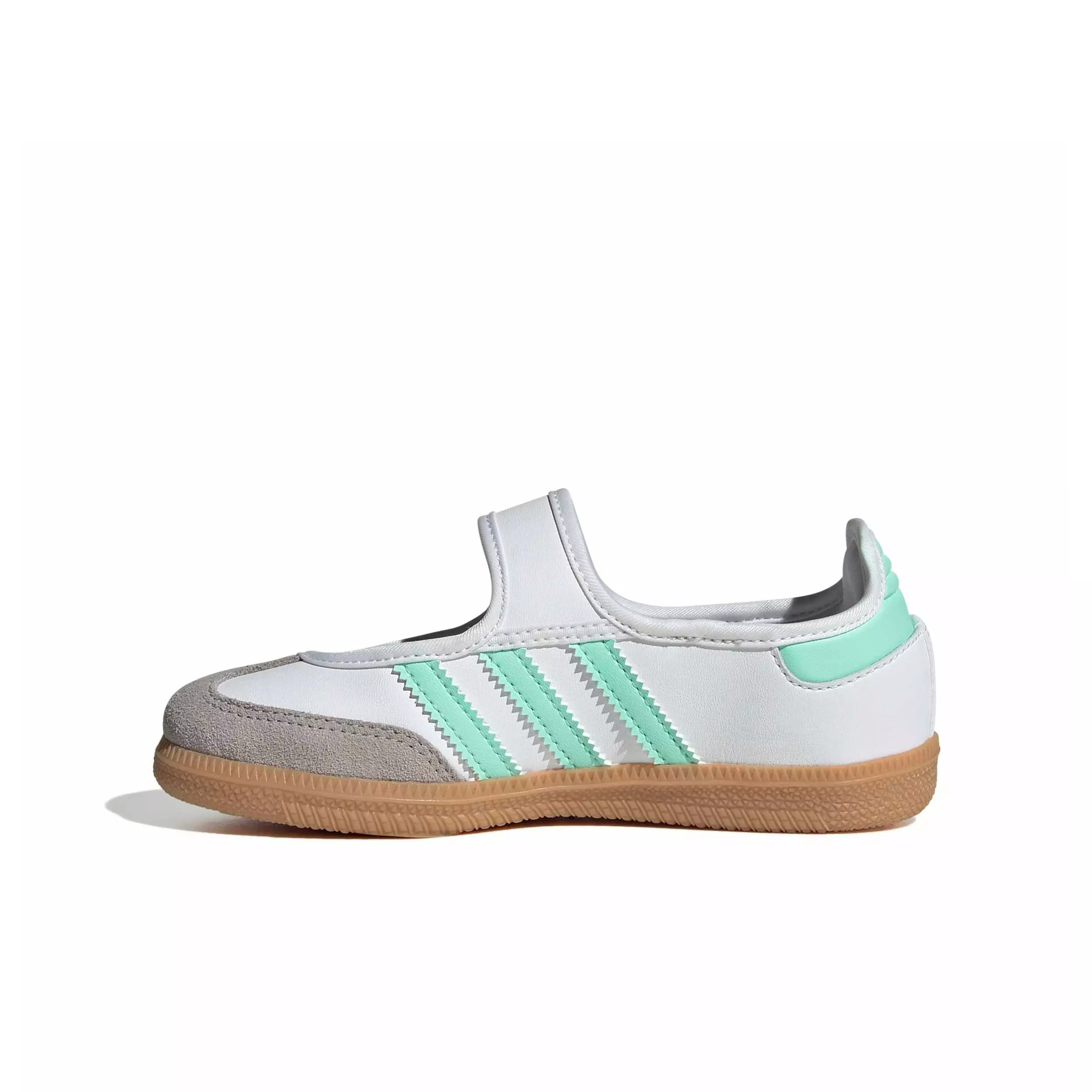 adidas Originals Samba Jane "Ftwr White/Easy Green/Gum 3" Preschool Girls' Shoe - WHITE/GREEN/GUM