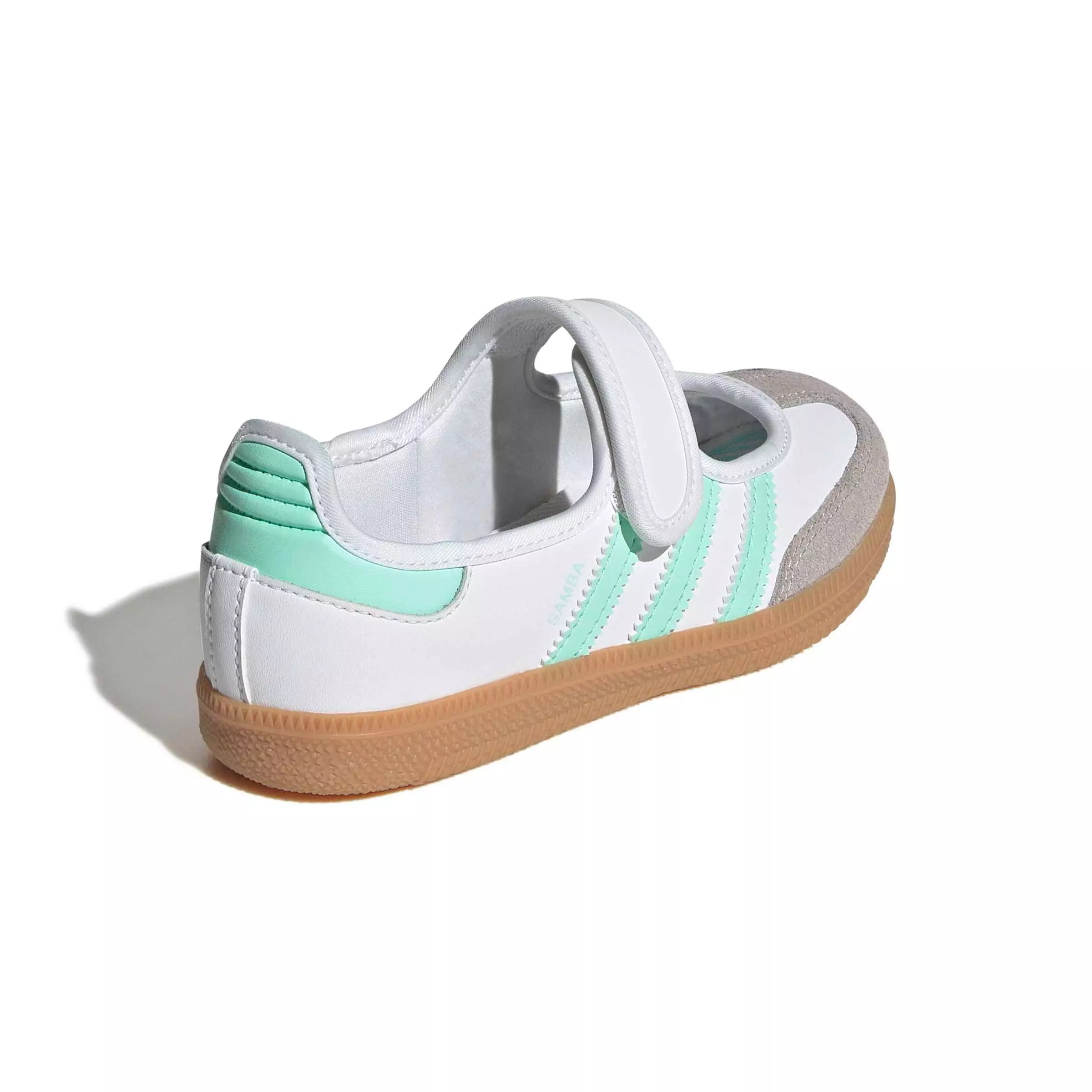 adidas Originals Samba Jane "Ftwr White/Easy Green/Gum 3" Preschool Girls' Shoe - WHITE/GREEN/GUM