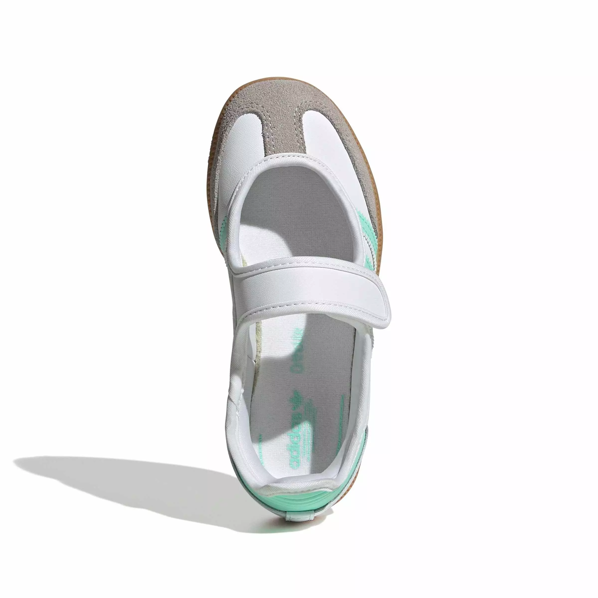 adidas Originals Samba Jane "Ftwr White/Easy Green/Gum 3" Preschool Girls' Shoe - WHITE/GREEN/GUM