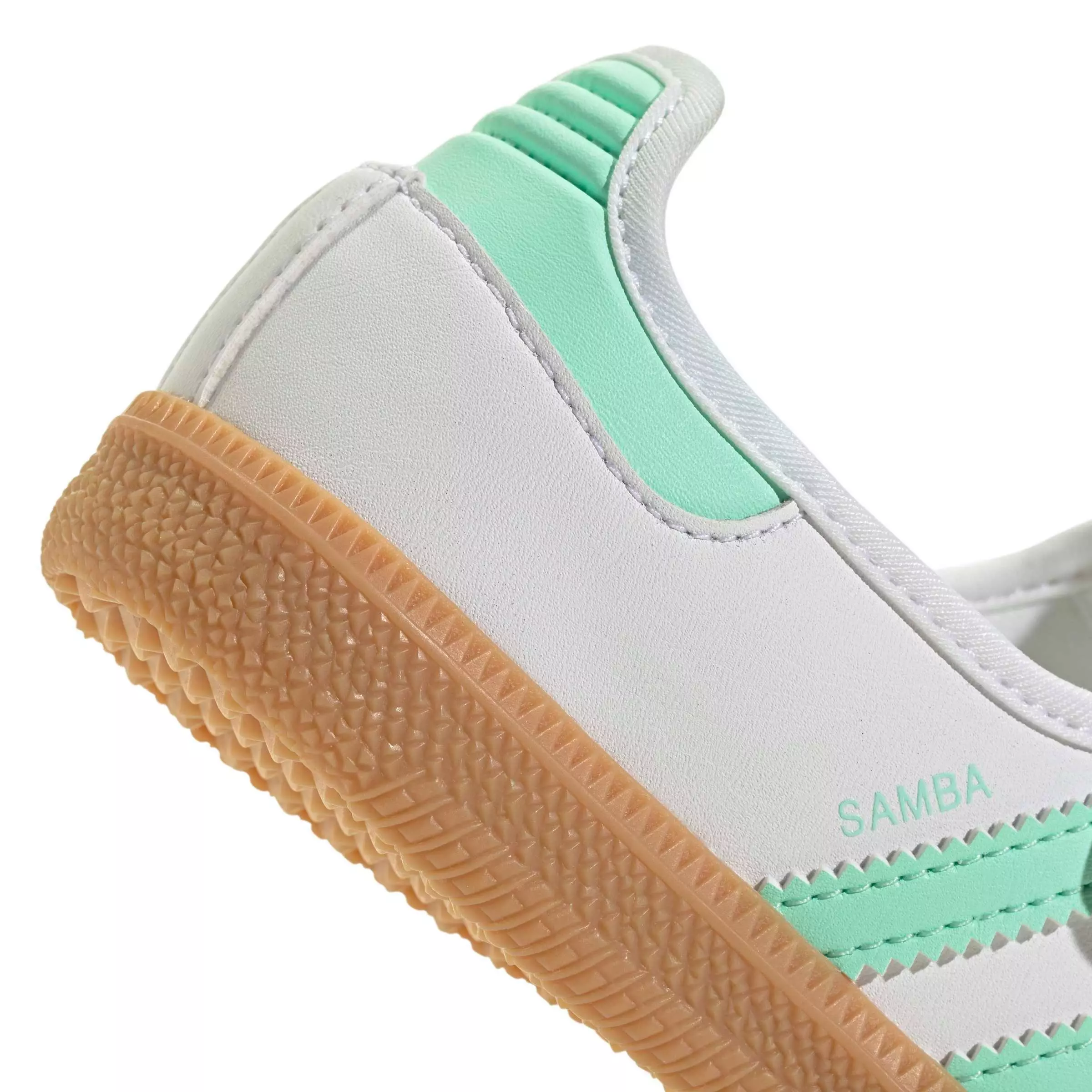 adidas Originals Samba Jane "Ftwr White/Easy Green/Gum 3" Preschool Girls' Shoe - WHITE/GREEN/GUM