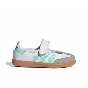 adidas Originals Samba Jane "Ftwr White/Easy Green/Gum 3" Preschool Girls' Shoe