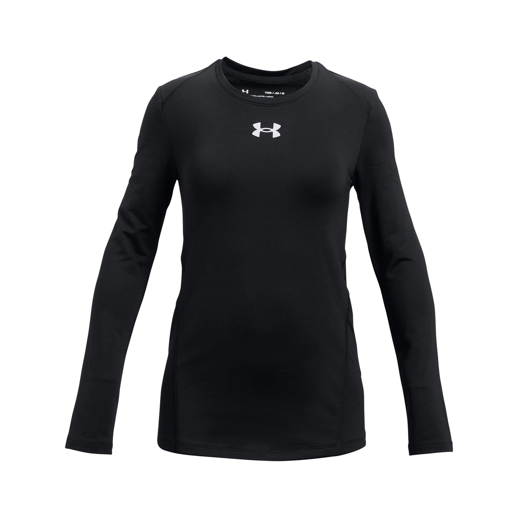 Under Armour Big Girls' ColdGear Crewneck Long Sleeve - Turquoise - Hibbett