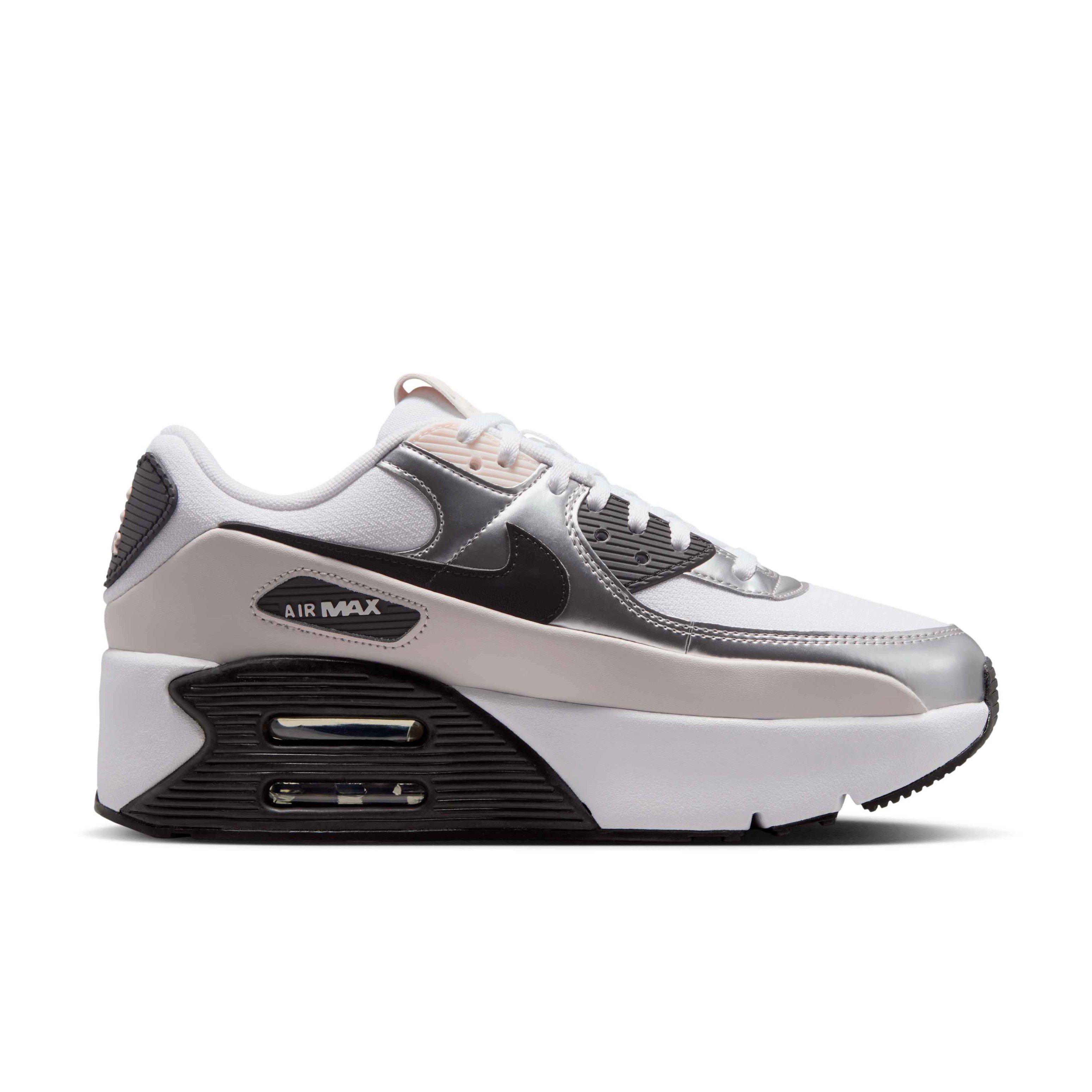 Nike Air Max 90 LV8 SE "White/Phantom/Metallic Silver/Black" Women's Shoe - WHITE/PHANTOM/SILVER/BLACK