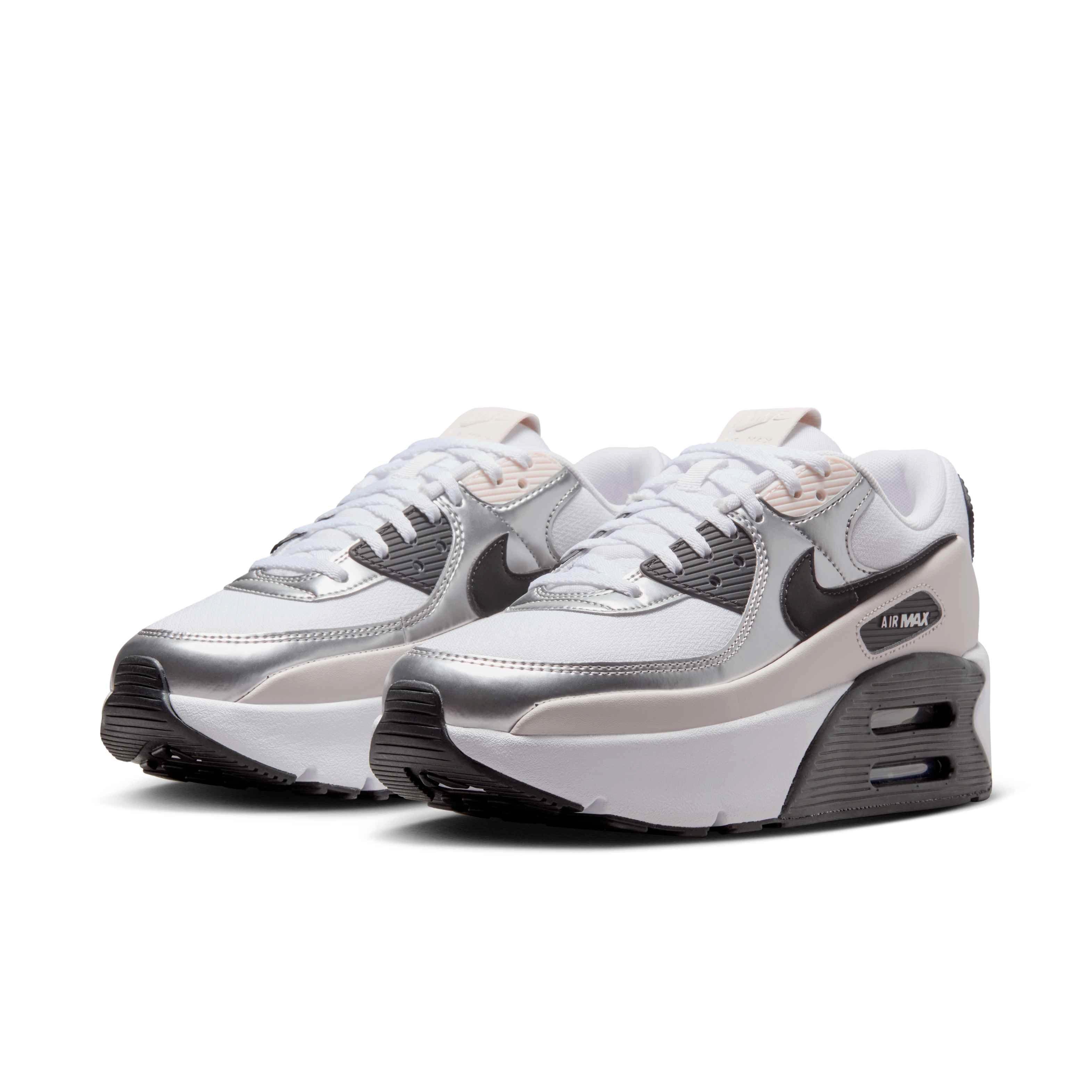 Nike Air Max 90 LV8 Women's "White/Phantom/Metallic Silver/Black" Shoe