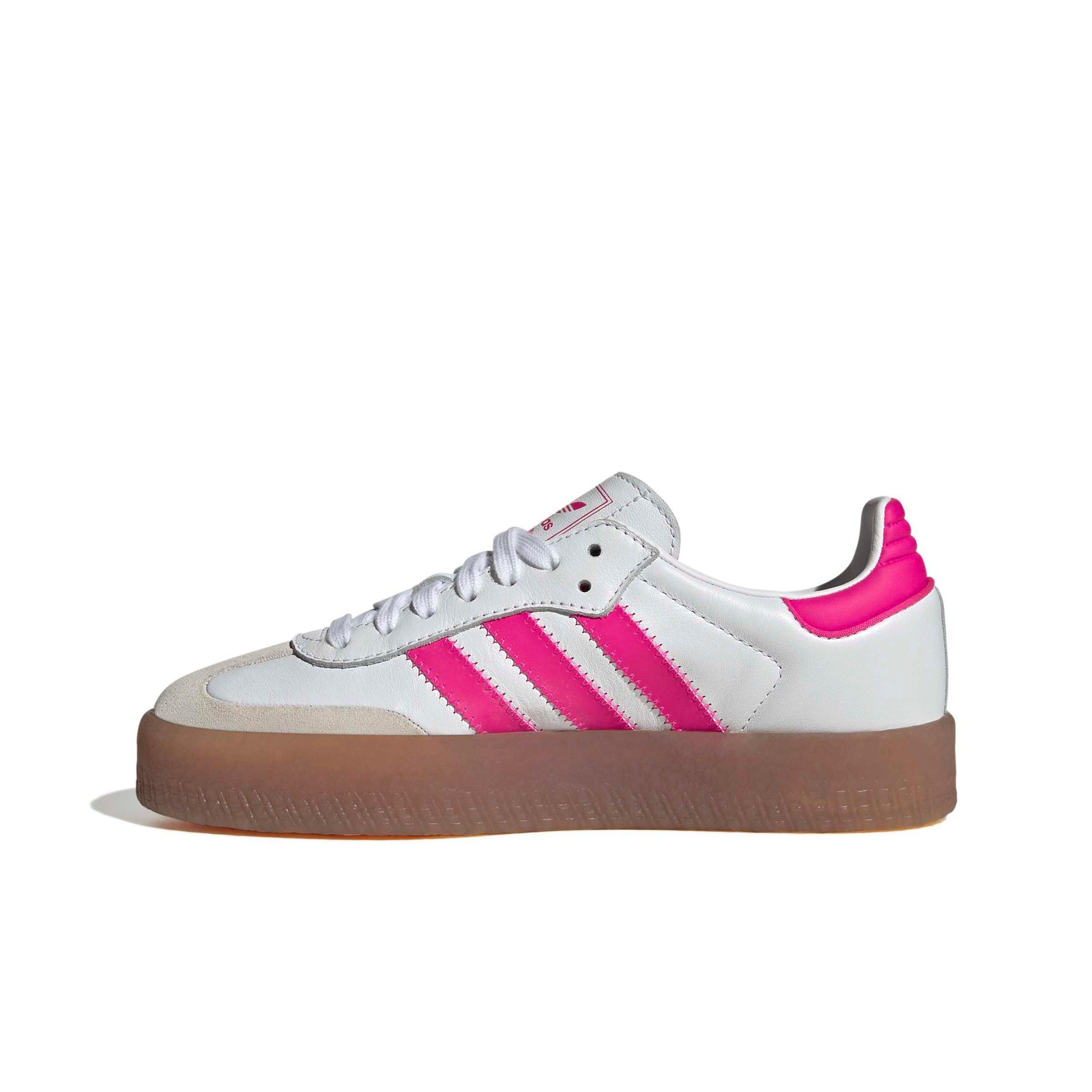 adidas Originals Sambae Grade School Girls' "Ftwr White/Shock Pink/Gold Metallic" Shoe