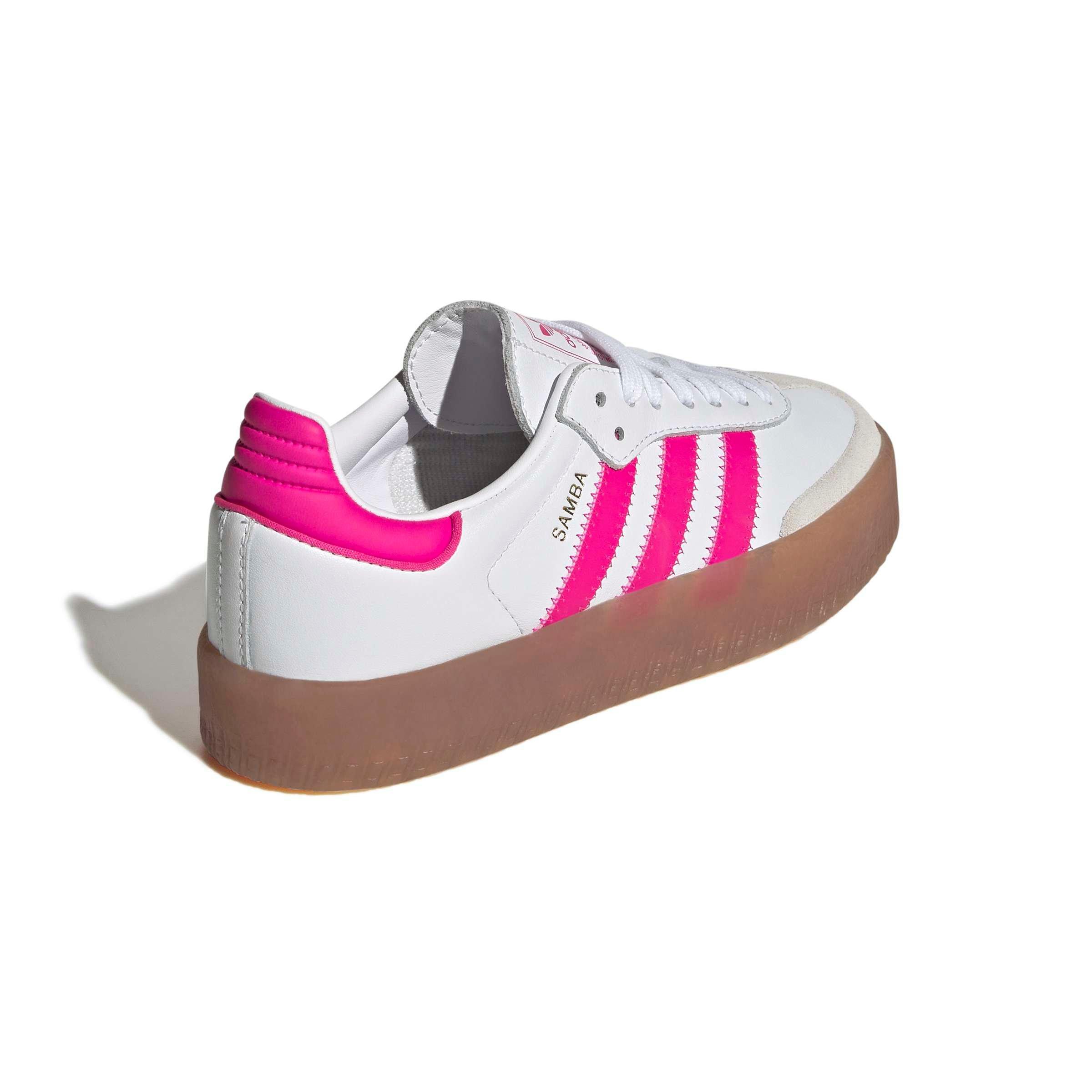 adidas Originals Sambae Grade School Girls' "Ftwr White/Shock Pink/Gold Metallic" Shoe