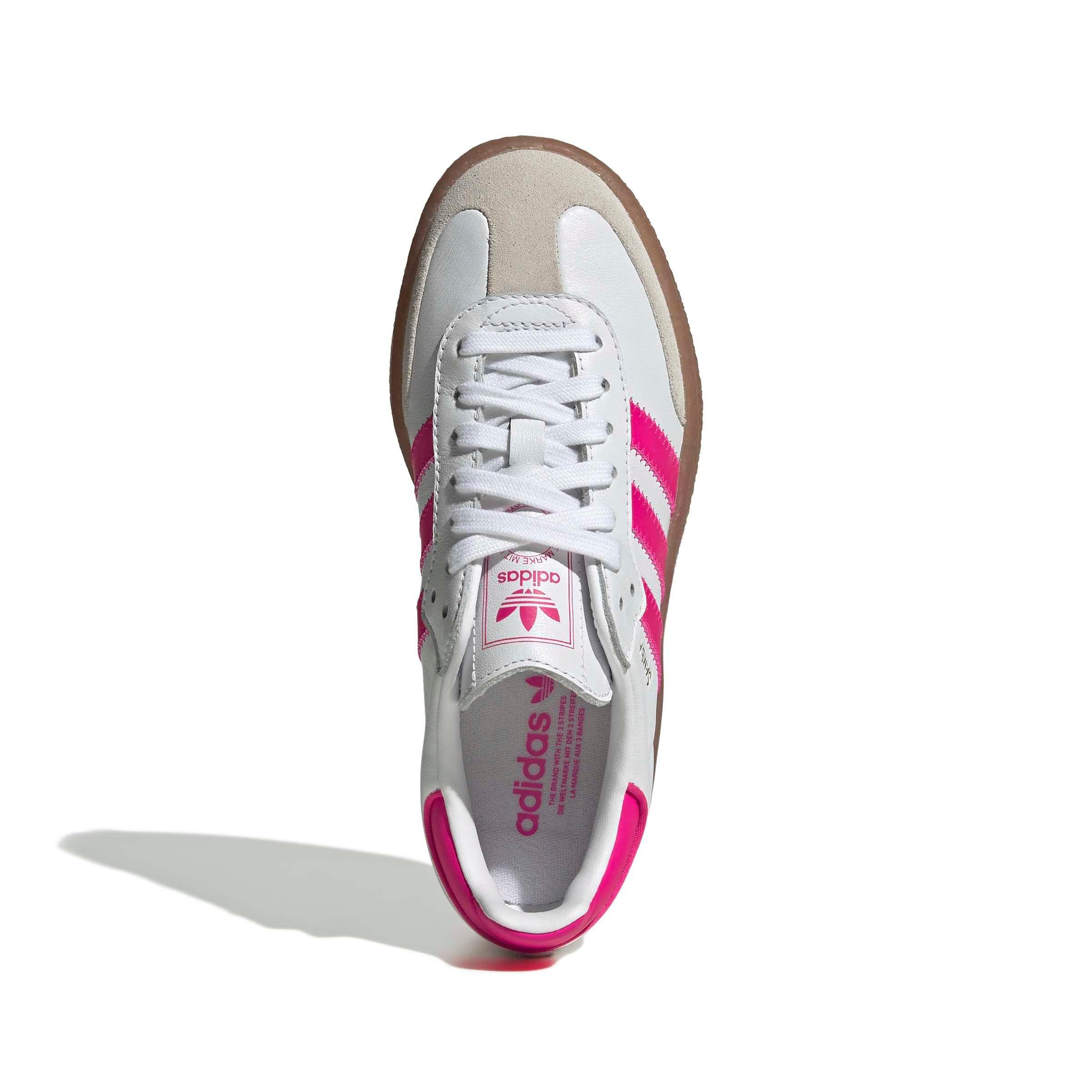 adidas Originals Sambae Grade School Girls' "Ftwr White/Shock Pink/Gold Metallic" Shoe