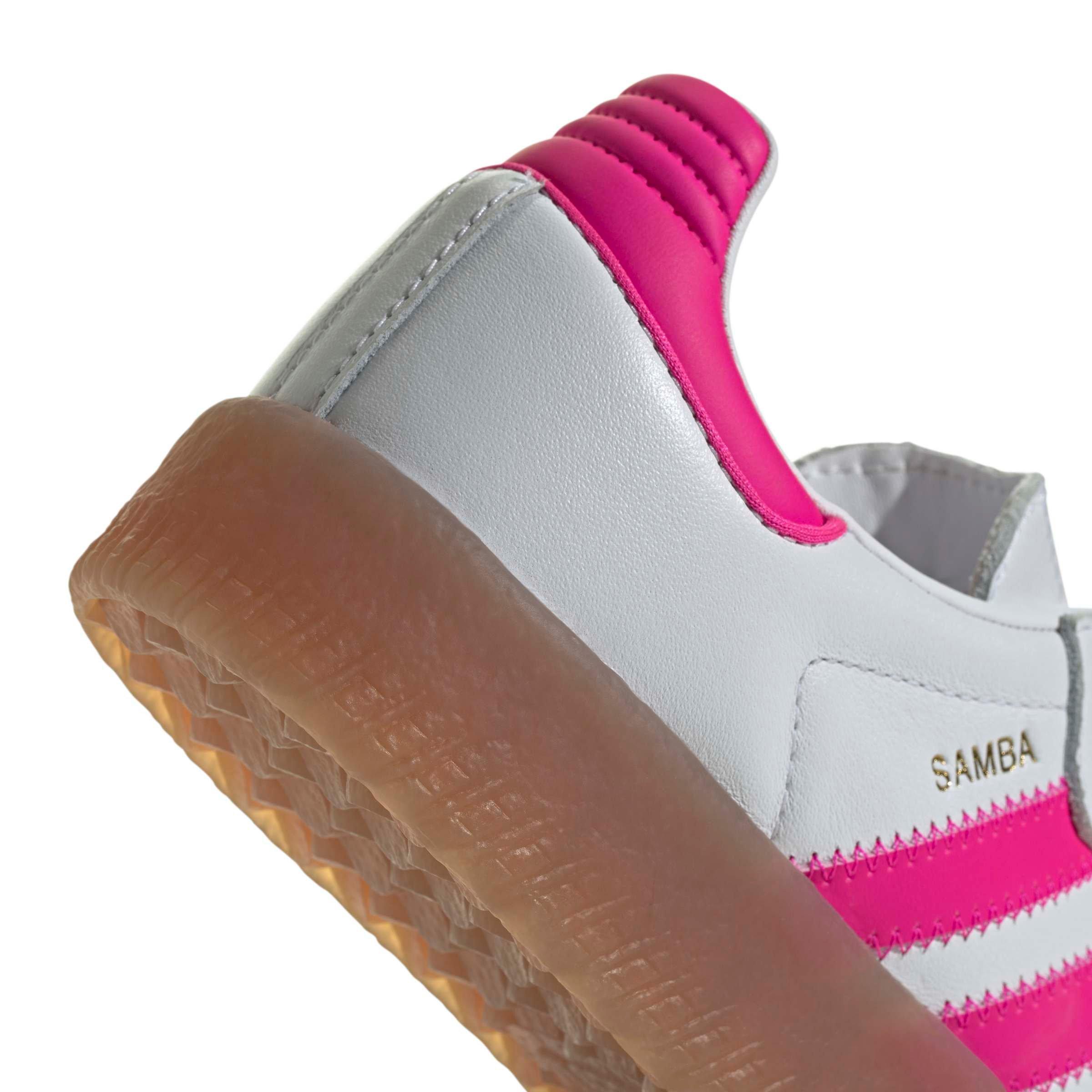 adidas Originals Sambae Grade School Girls' "Ftwr White/Shock Pink/Gold Metallic" Shoe