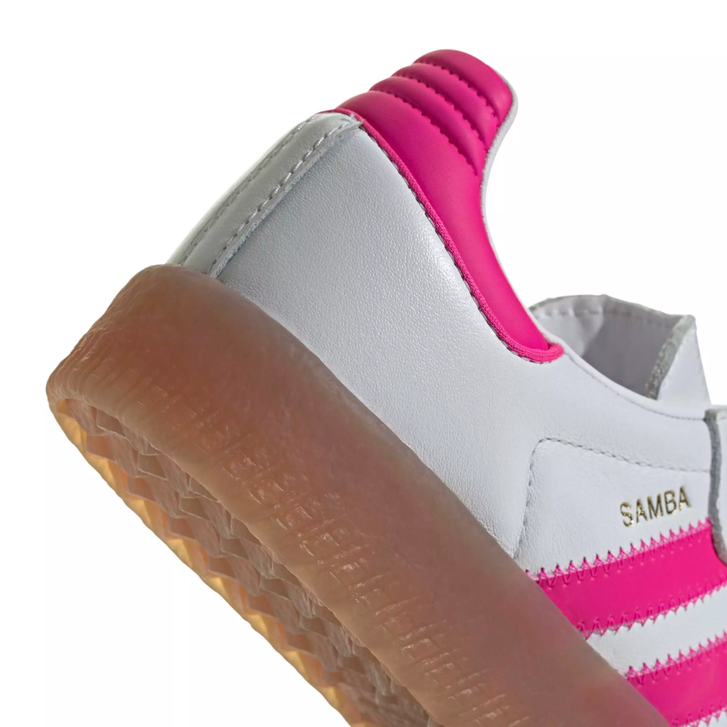 adidas Originals Sambae "Ftwr White/Shock Pink/Gold Metallic" Grade School Girls' Shoe - WHITE/PINK/GOLD