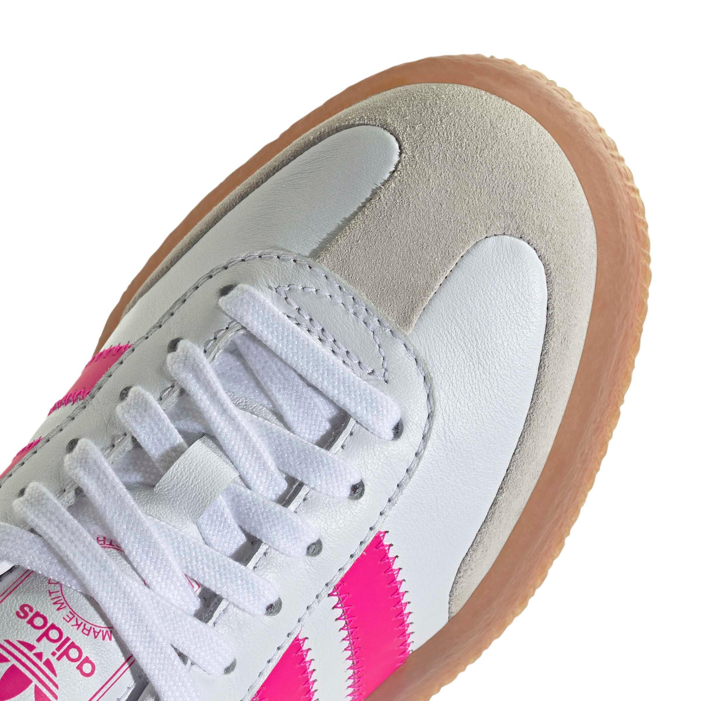 adidas Originals Sambae Grade School Girls' "Ftwr White/Shock Pink/Gold Metallic" Shoe
