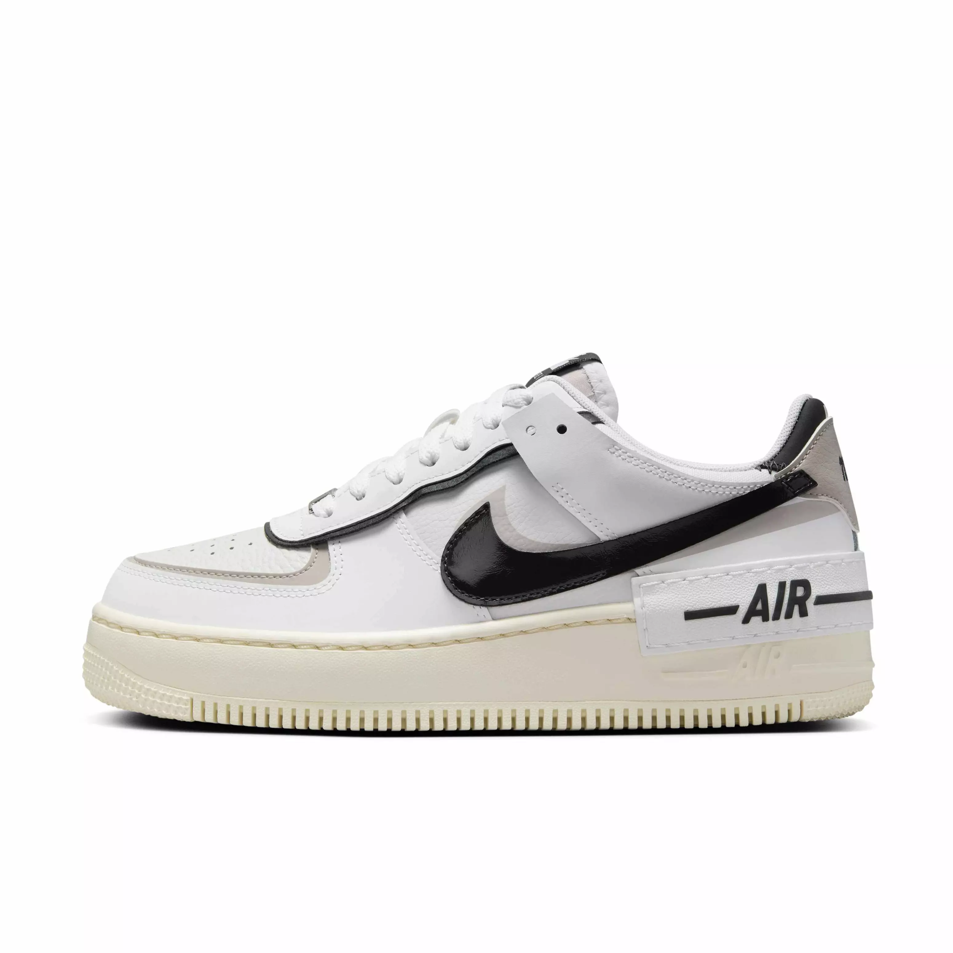 Nike Air Force 1 Shadow "White/College Grey/Platinum Tint/Off Noir" Women's Shoe - WHITE/GREY/PLATINUM/OFF NOIR