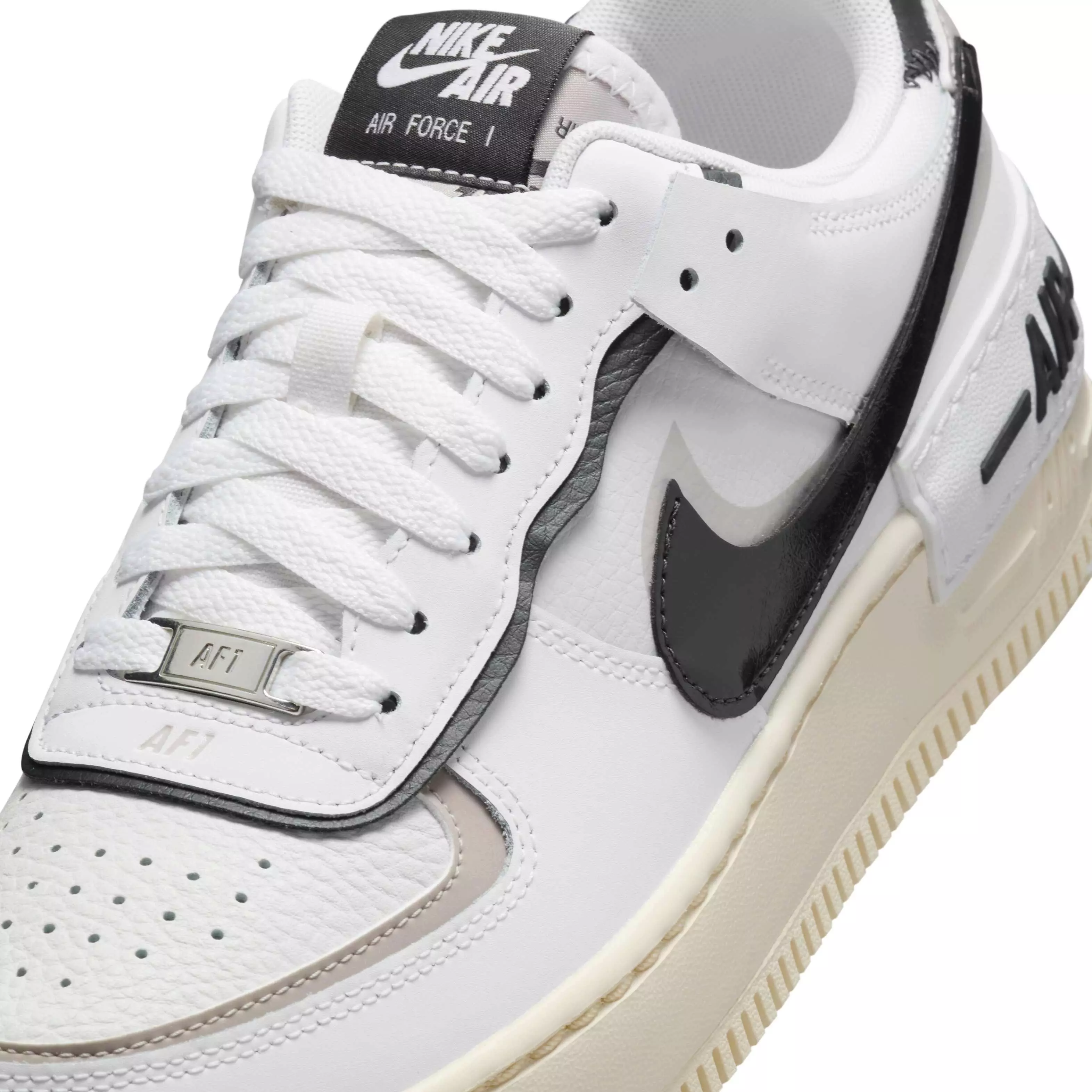 Nike Air Force 1 Shadow "White/College Grey/Platinum Tint/Off Noir" Women's Shoe - WHITE/GREY/PLATINUM/OFF NOIR