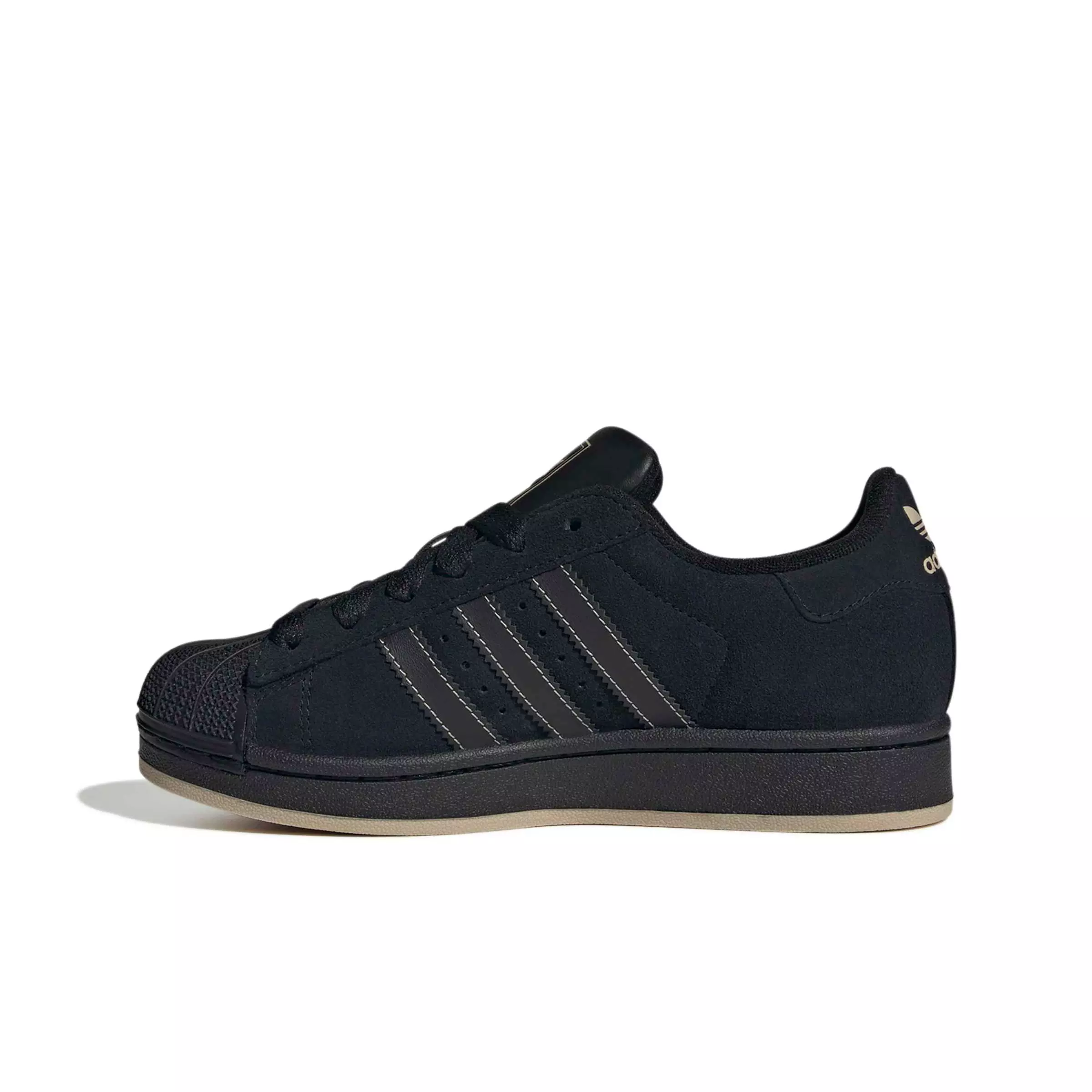 adidas Originals Superstar II "Core Black/Core Black/Stone Khaki" Grade School Boys' Shoe - BLACK/BLACK/STONE