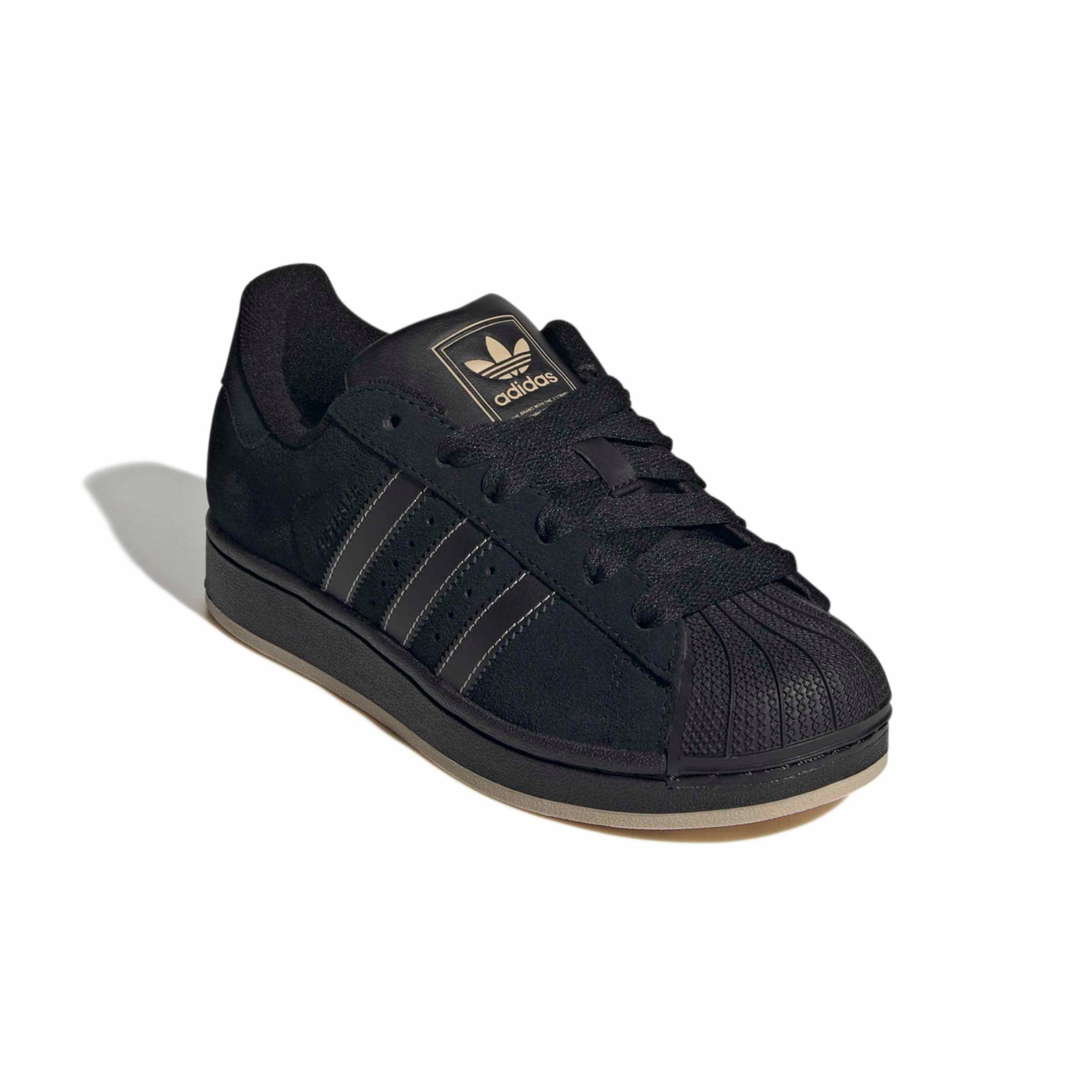 adidas Originals Superstar II "Core Black/Core Black/Stone Khaki" Grade School Boys' Shoe - BLACK/BLACK/STONE Thumbnail View 3