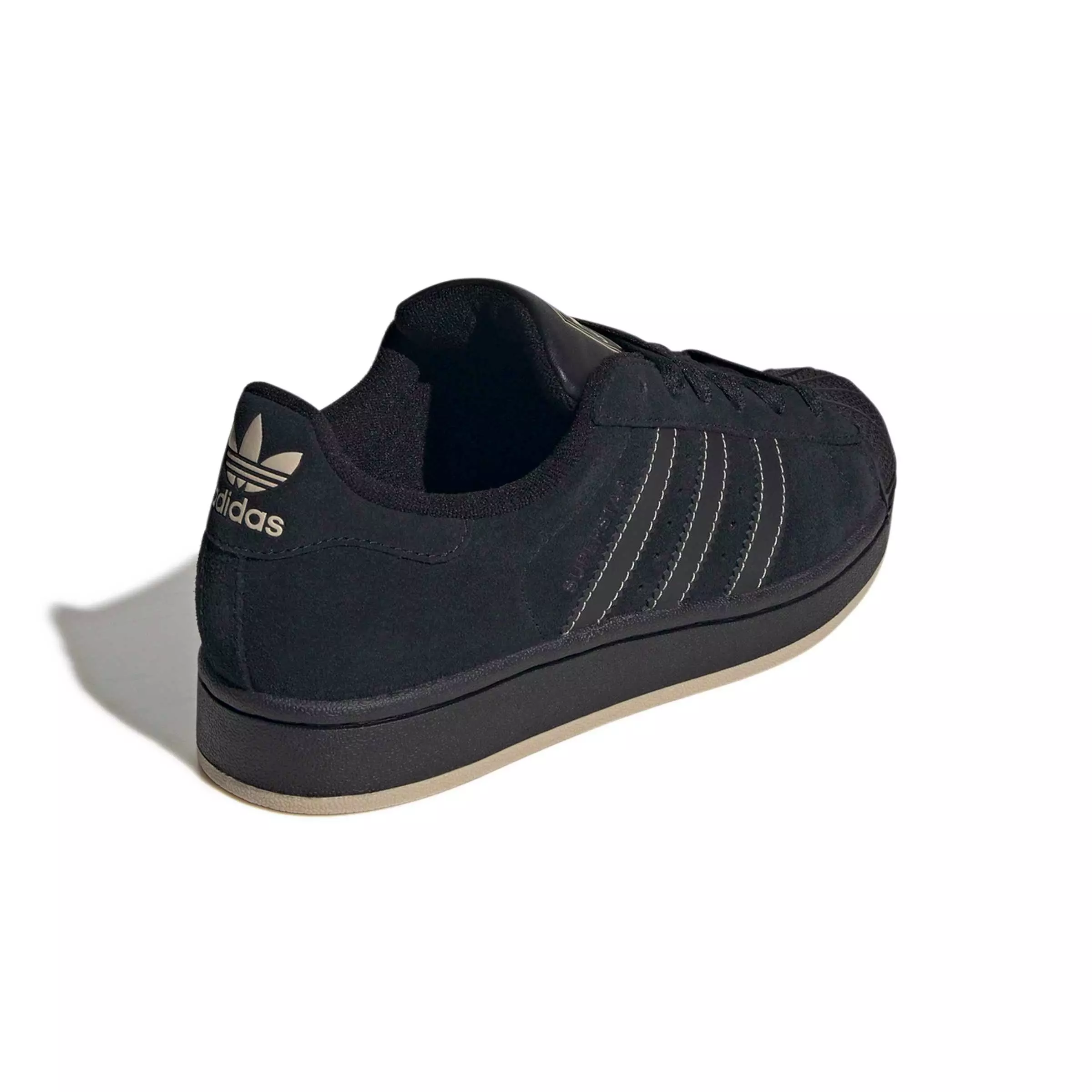 adidas Originals Superstar II "Core Black/Core Black/Stone Khaki" Grade School Boys' Shoe - BLACK/BLACK/STONE