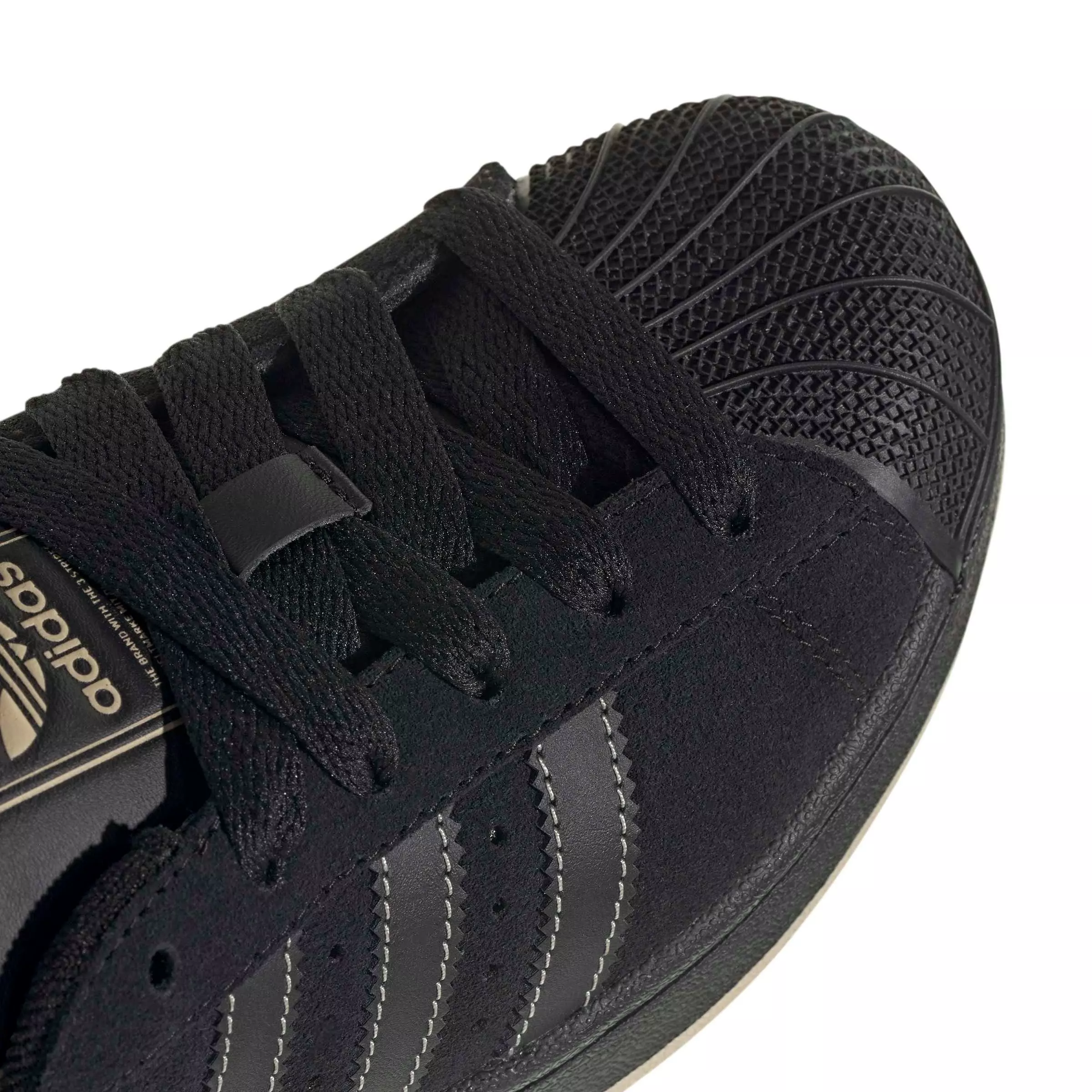 adidas Originals Superstar II "Core Black/Core Black/Stone Khaki" Grade School Boys' Shoe - BLACK/BLACK/STONE