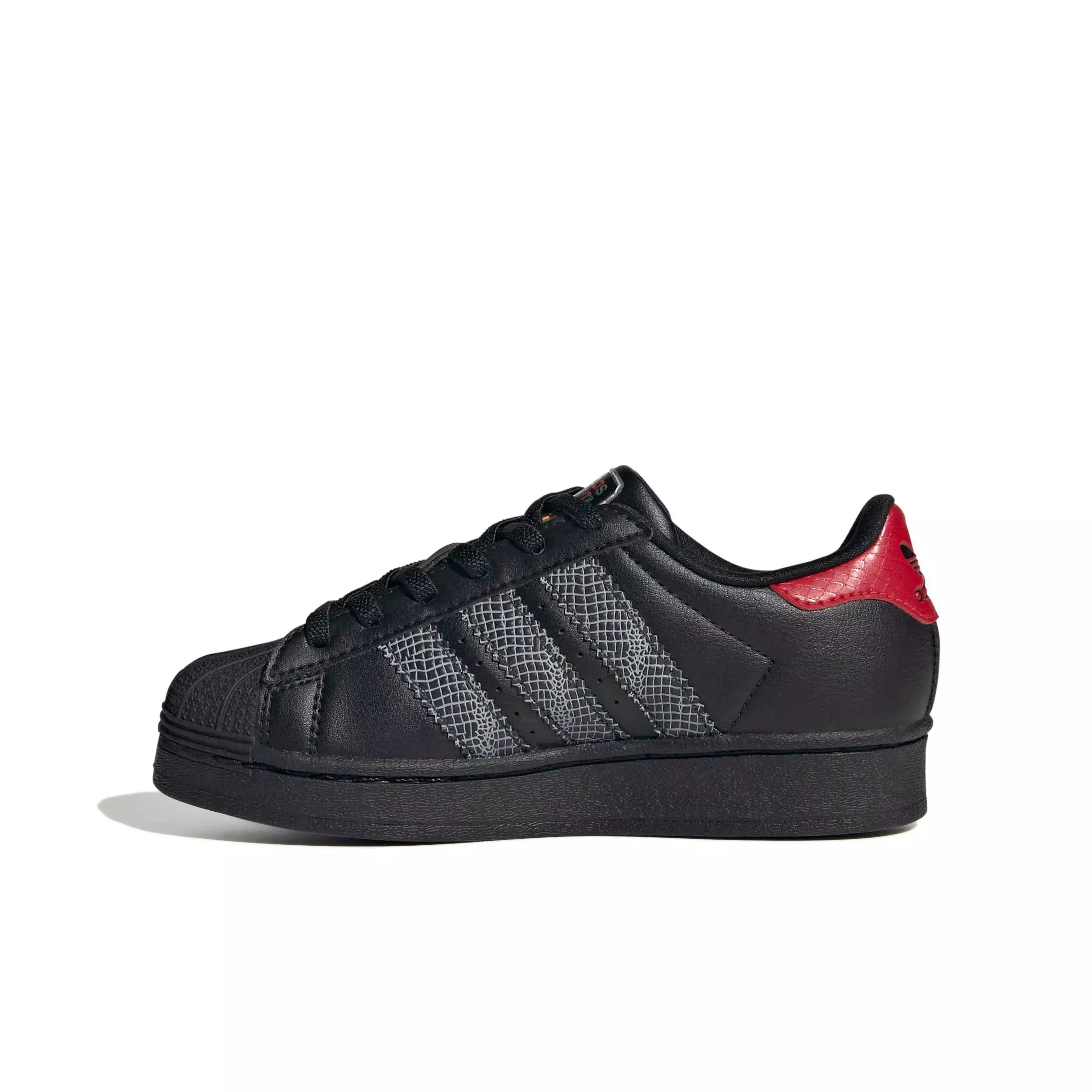 adidas Originals Superstar LL CC EL "Core Black/Core Black/Red" Preschool Boys' Shoe - BLACK/BLACK/RED