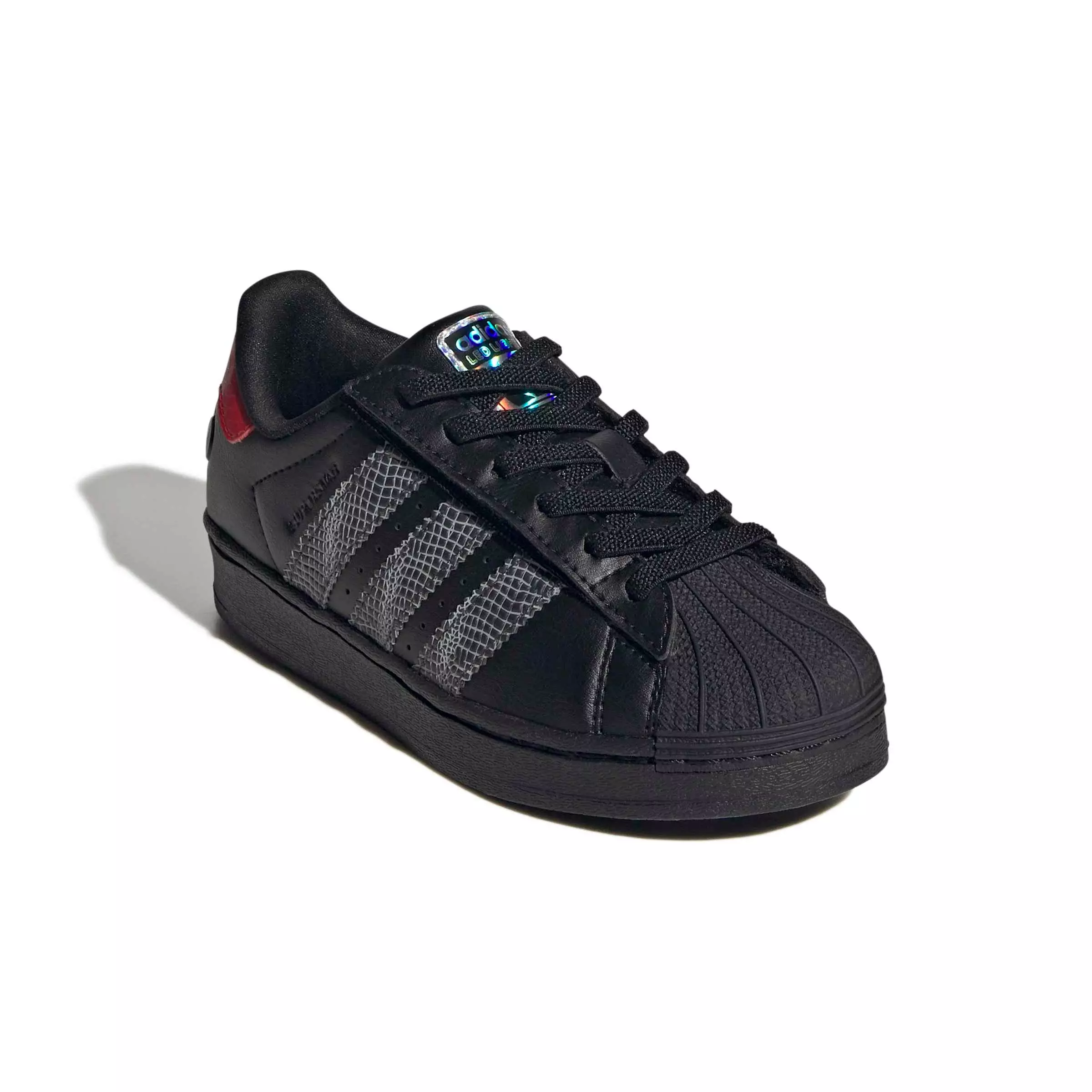 adidas Originals Superstar LL CC EL "Core Black/Core Black/Red" Preschool Boys' Shoe - BLACK/BLACK/RED