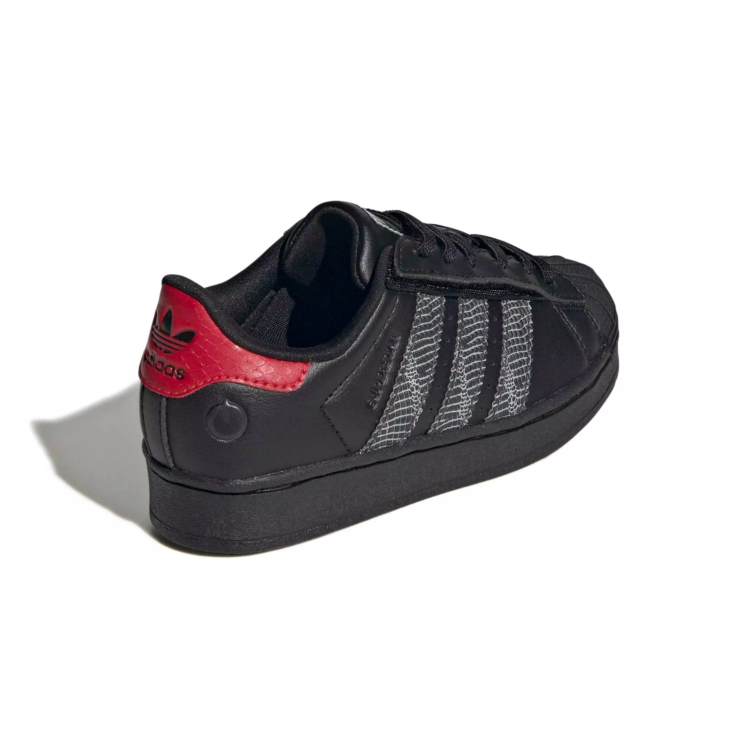 adidas Originals Superstar LL CC EL "Core Black/Core Black/Red" Preschool Boys' Shoe - BLACK/BLACK/RED