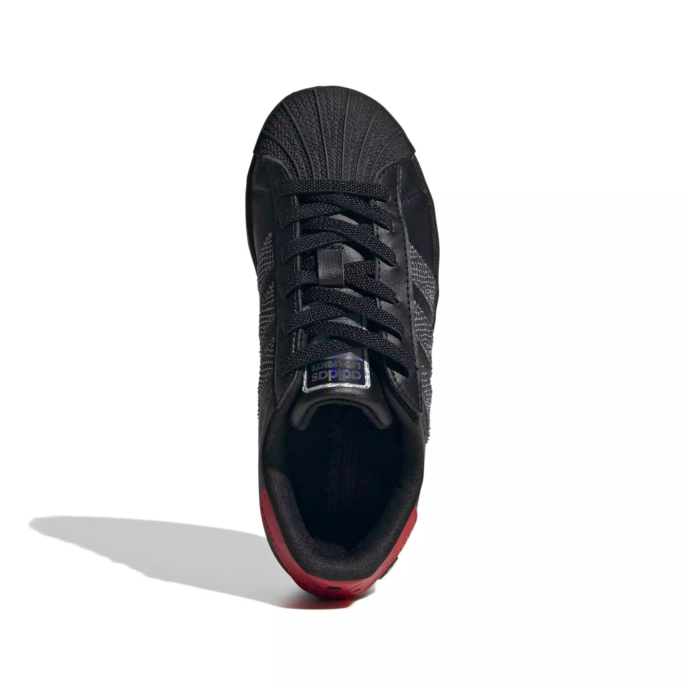 adidas Originals Superstar LL CC EL "Core Black/Core Black/Red" Preschool Boys' Shoe - BLACK/BLACK/RED