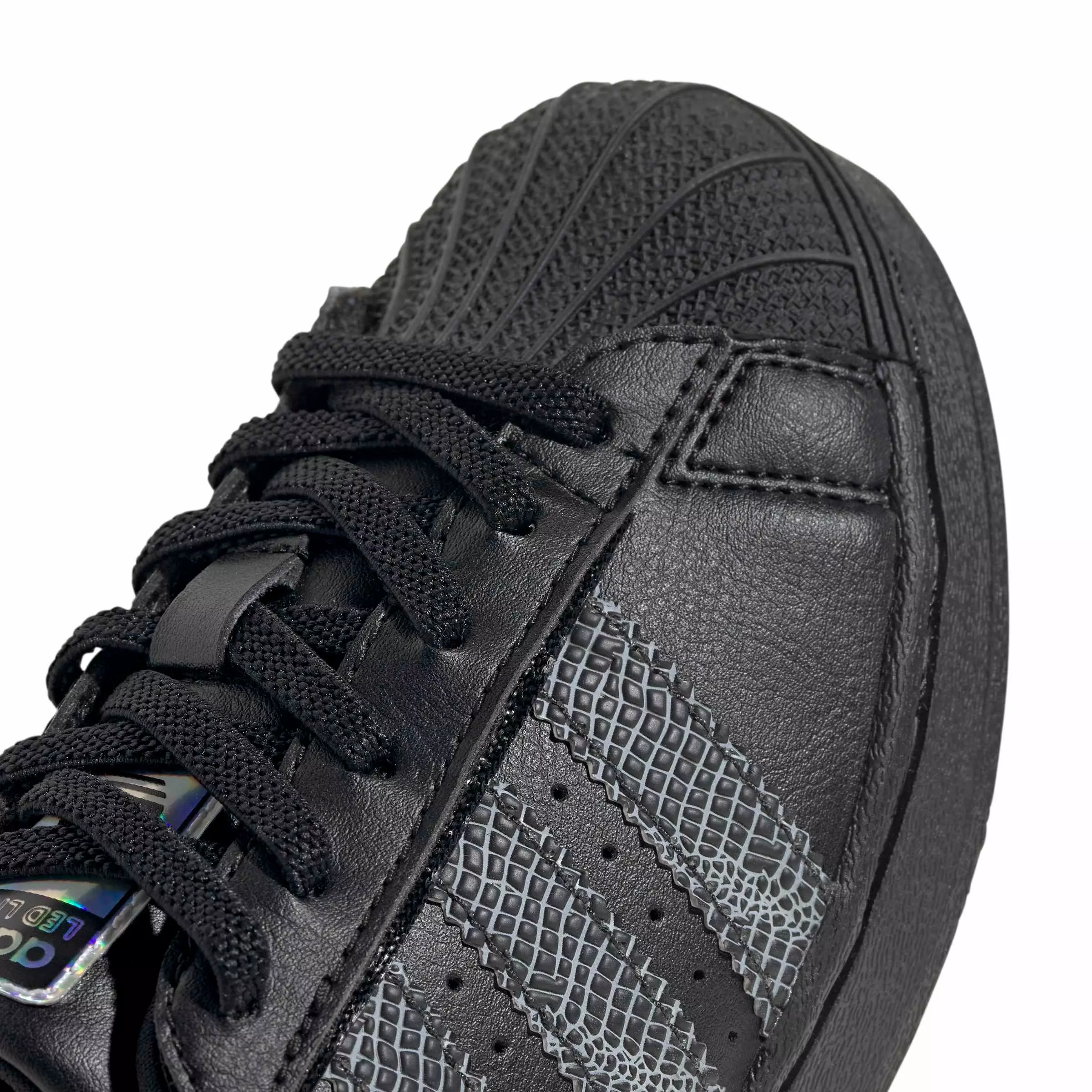 adidas Originals Superstar LL CC EL "Core Black/Core Black/Red" Preschool Boys' Shoe - BLACK/BLACK/RED