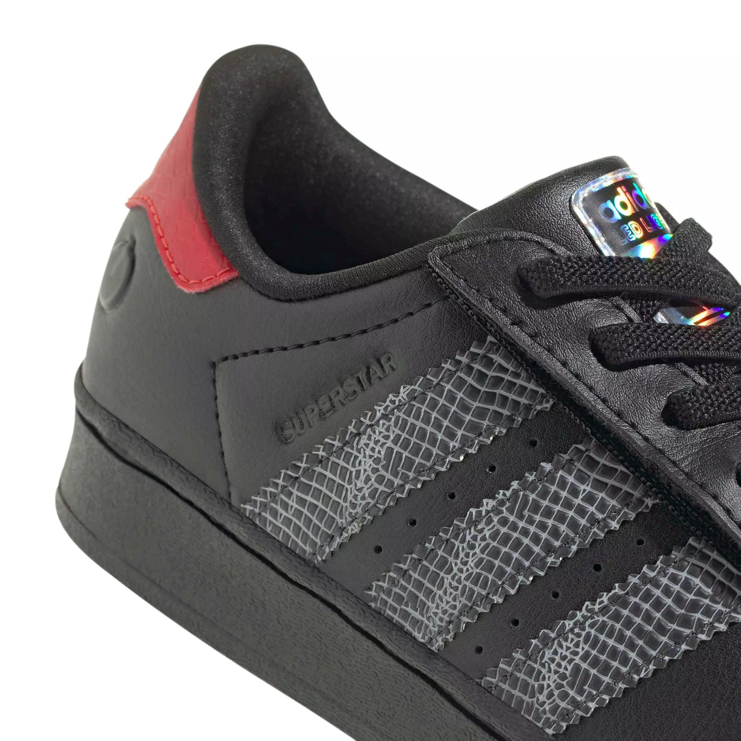 adidas Originals Superstar LL CC EL "Core Black/Core Black/Red" Preschool Boys' Shoe - BLACK/BLACK/RED