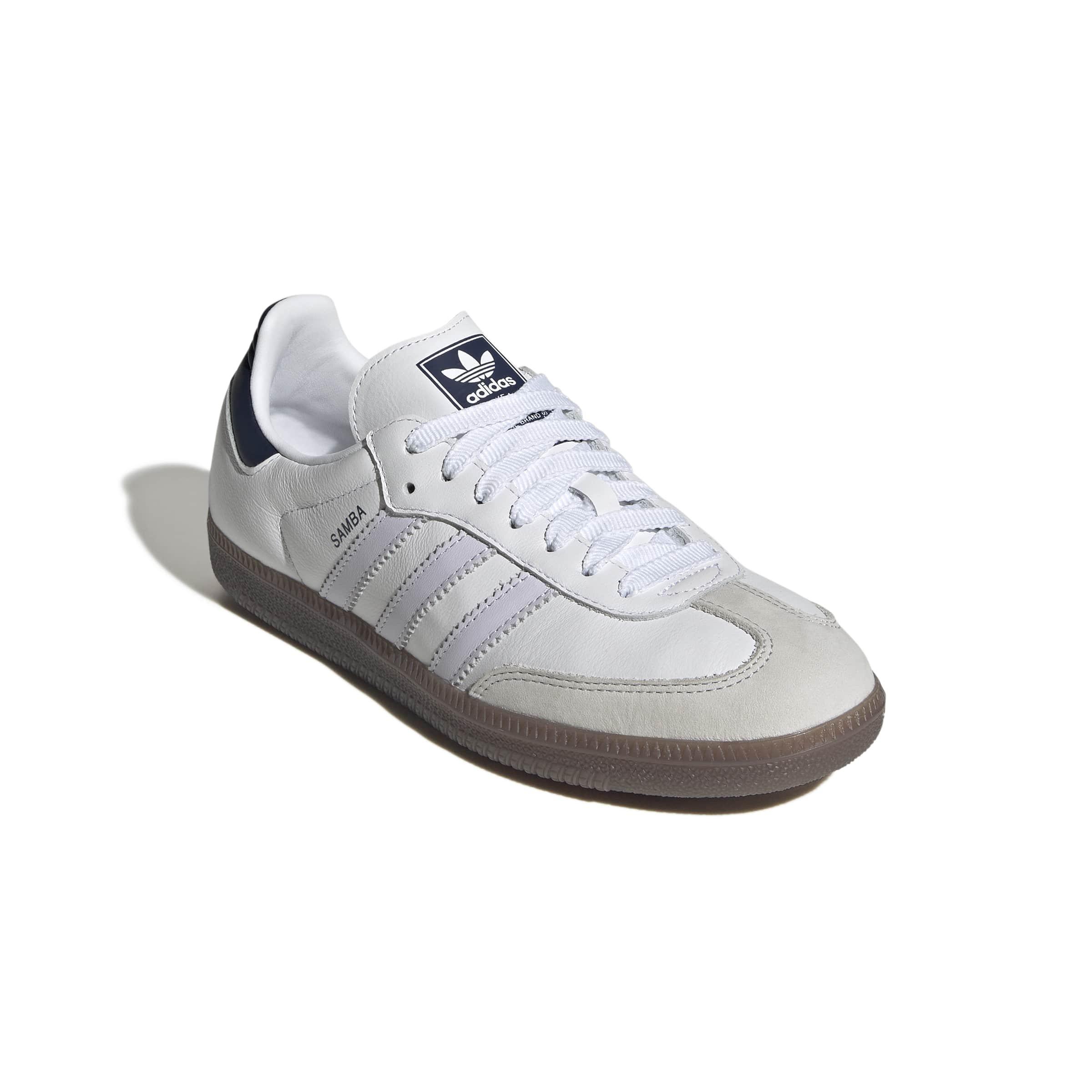 adidas Originals Samba OG "Ftwr White/Frozen Purple/Night Indigo" Women's Shoe - WHITE/PURPLE/INDIGO