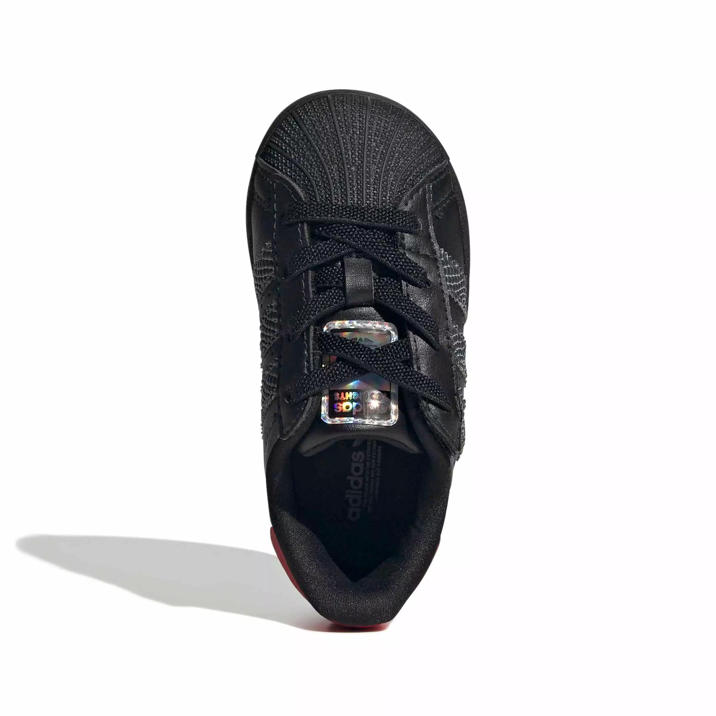 adidas Originals Superstar LL CC EL "Core Black/Core Black/Red" Infant Boys' Shoe - BLACK/BLACK/RED